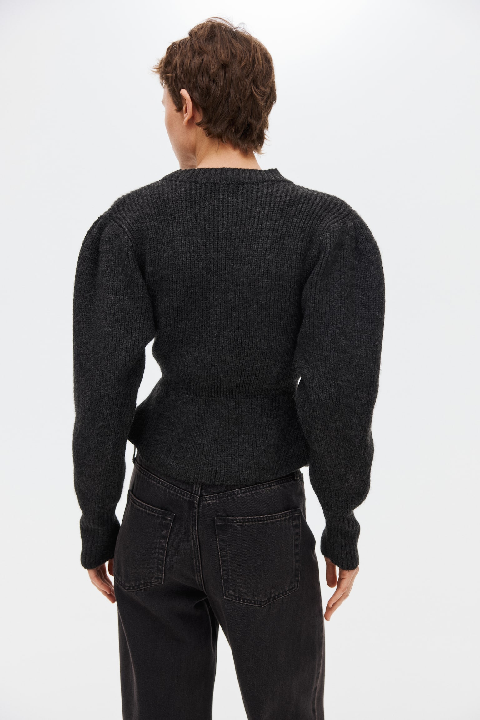 Peplum jumper - Dark grey marl - 6