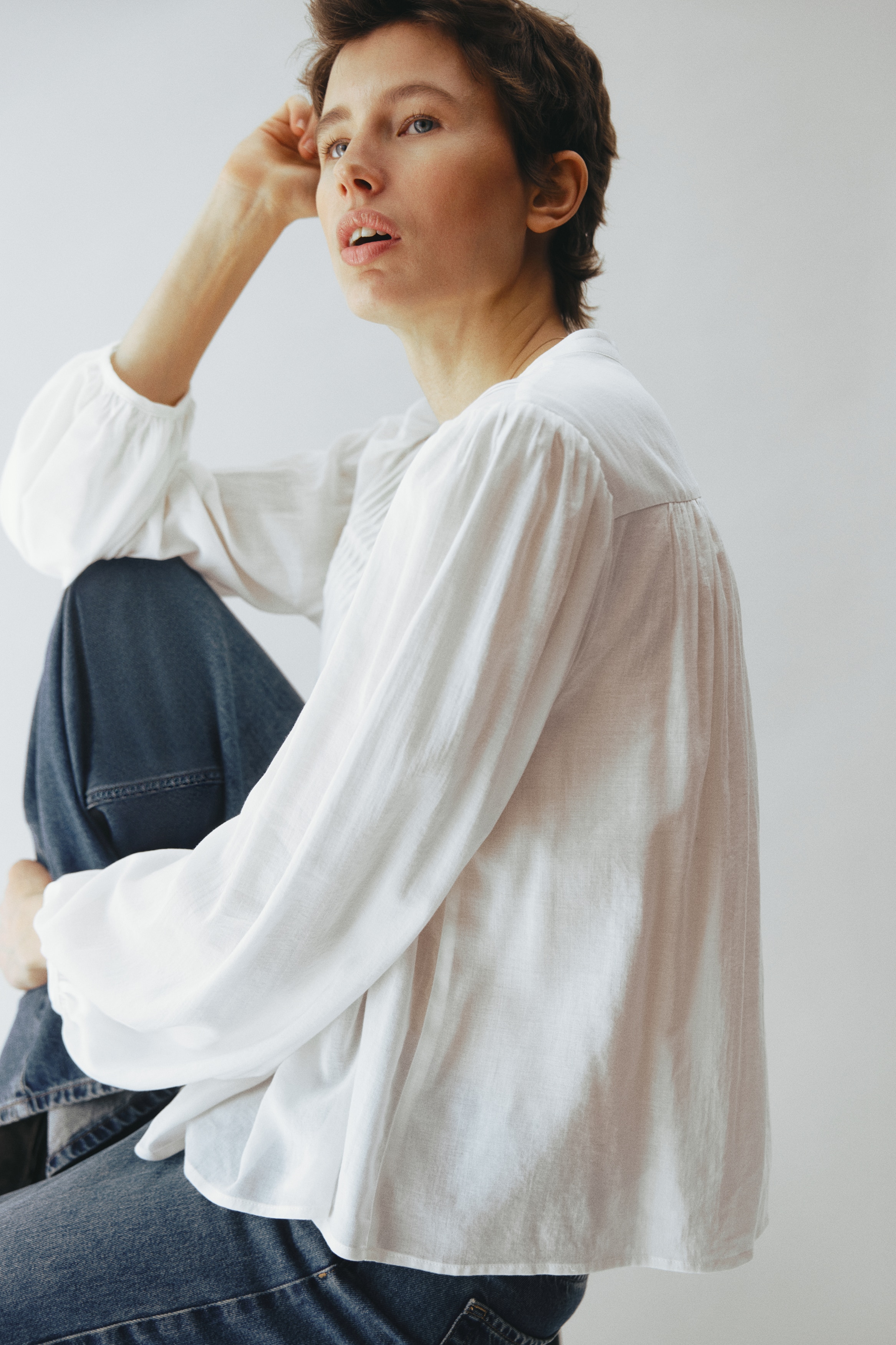 トップス FAST DRY JERSEY BALLOON SLEEVE BLOUSE Women's Balloon Sleeve Tops | Ann Taylor