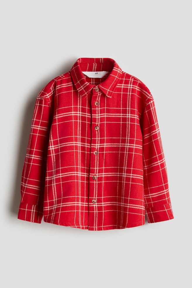 Cotton flannel shirt - Red/Checked/Grey/Checked/Khaki green/Checked/Brown/Checked/Dark green/Checked - 1