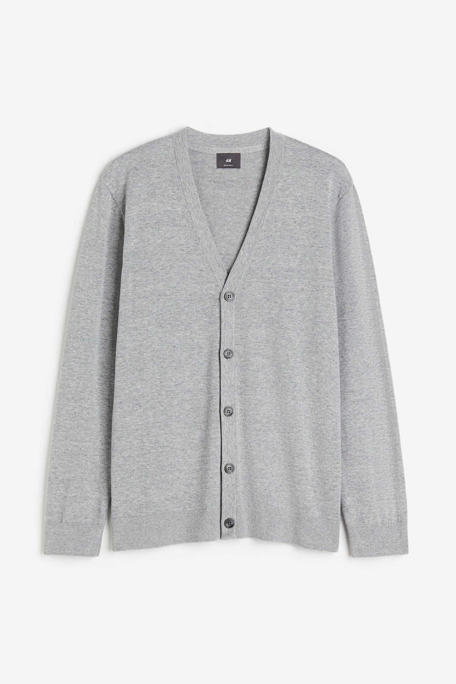 Cotton cardigan - Light grey marl/Black - 2