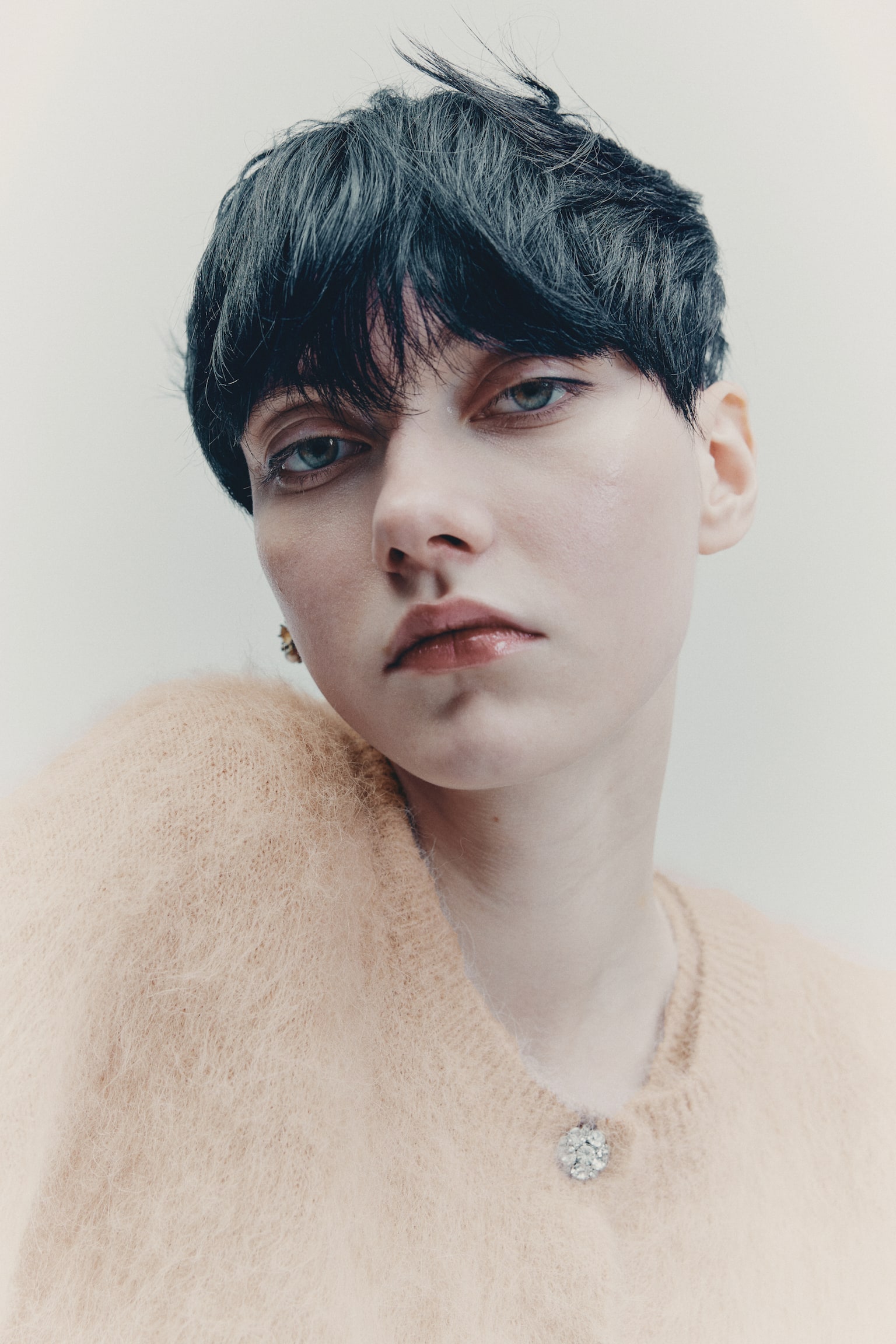 Alpaca-blend cardigan - Beige - 4