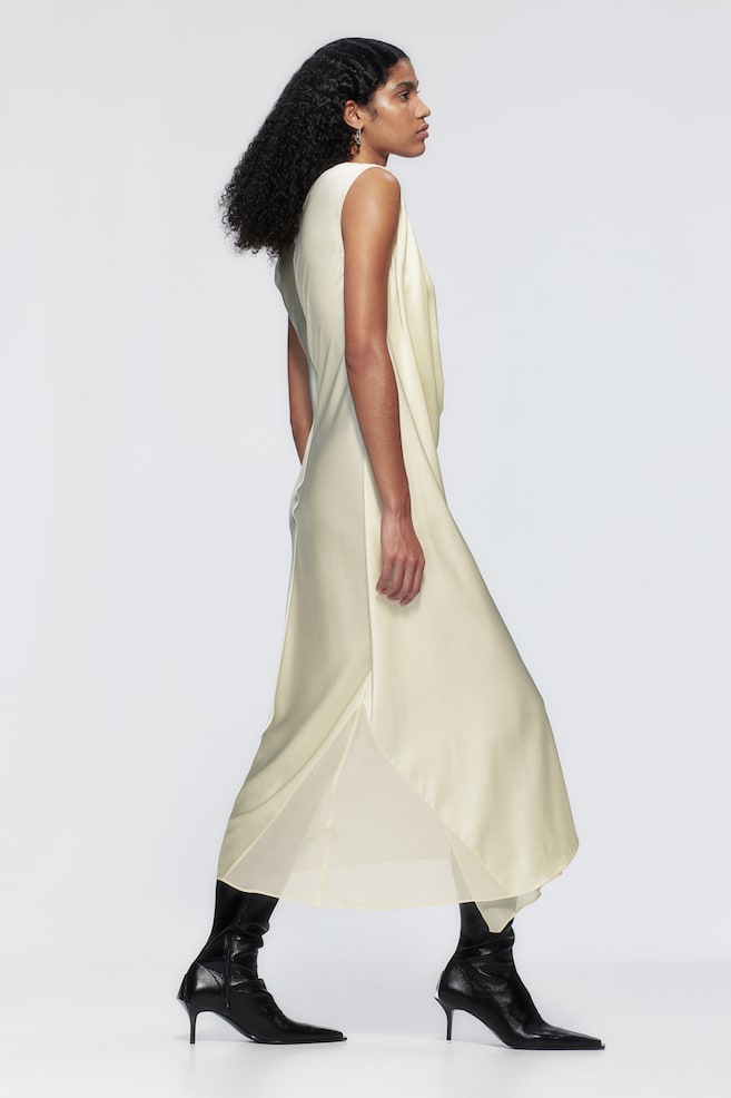 Silk wrap dress - Cream - 3