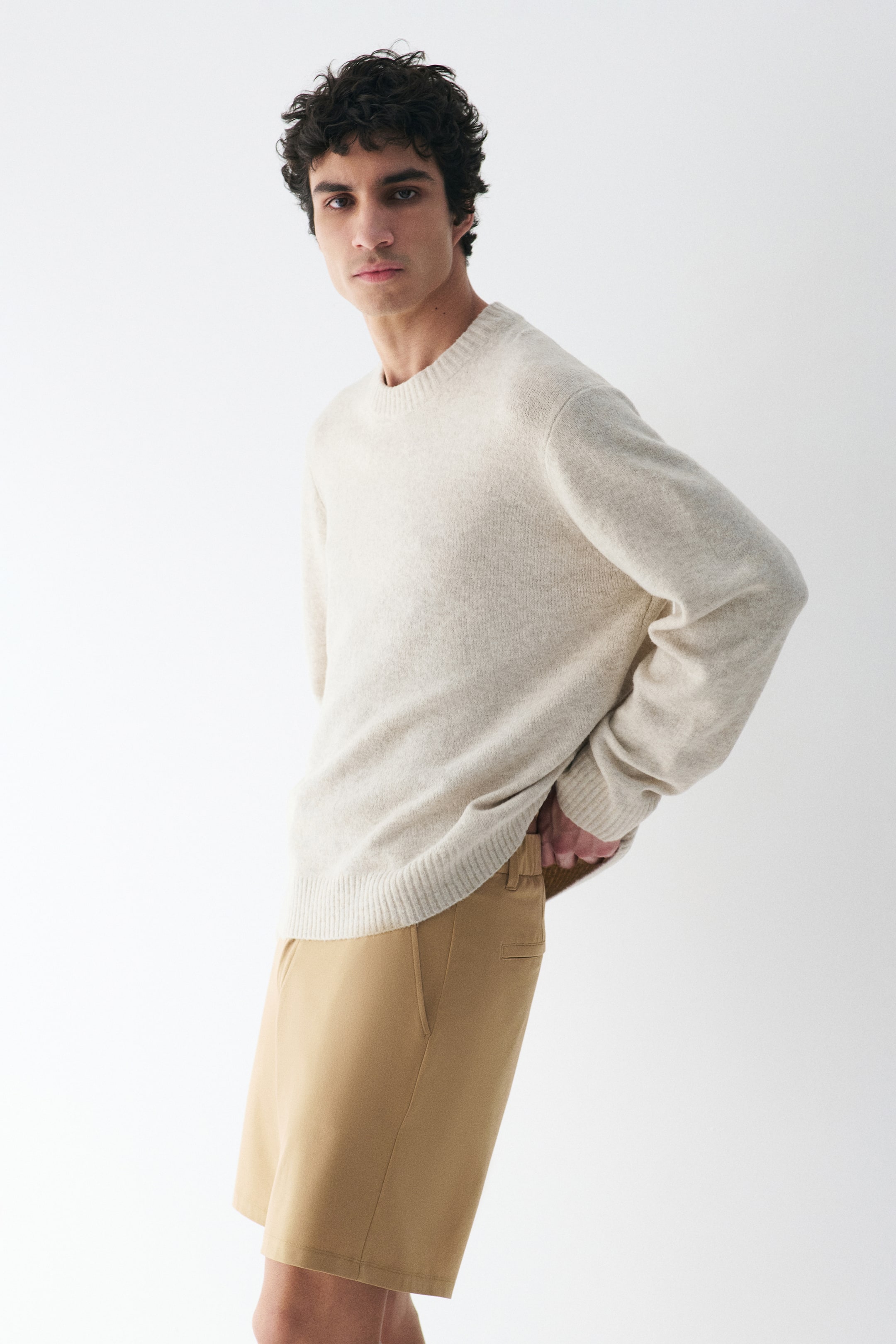 Ingrandisci l'immagine: Shorts stile chinos quadrielastici Loose Fit - Beige - UOMO | H&M CH 1