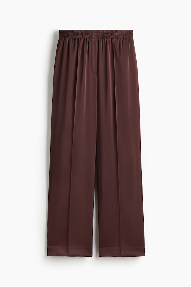 Wide crease-detail trousers - Dark brown/Brown - 1