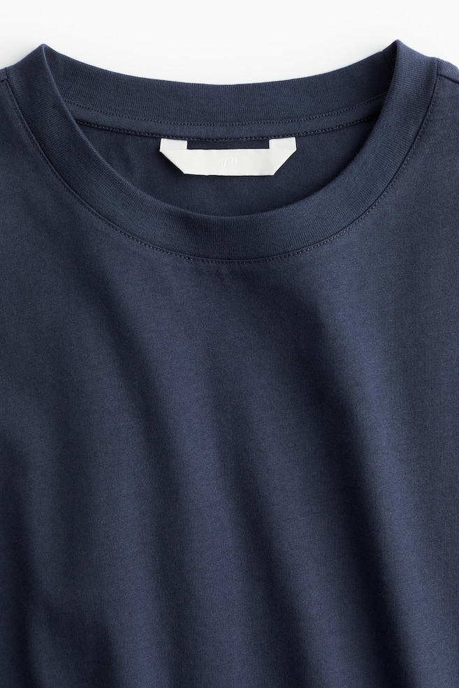 T-Shirt aus Baumwolle - Marineblau/Weiß/Schwarz/Hellbeige/Gestreift/Cremefarben/Hellbeige/Weinrot/Greige/Dunkelgrau - 4