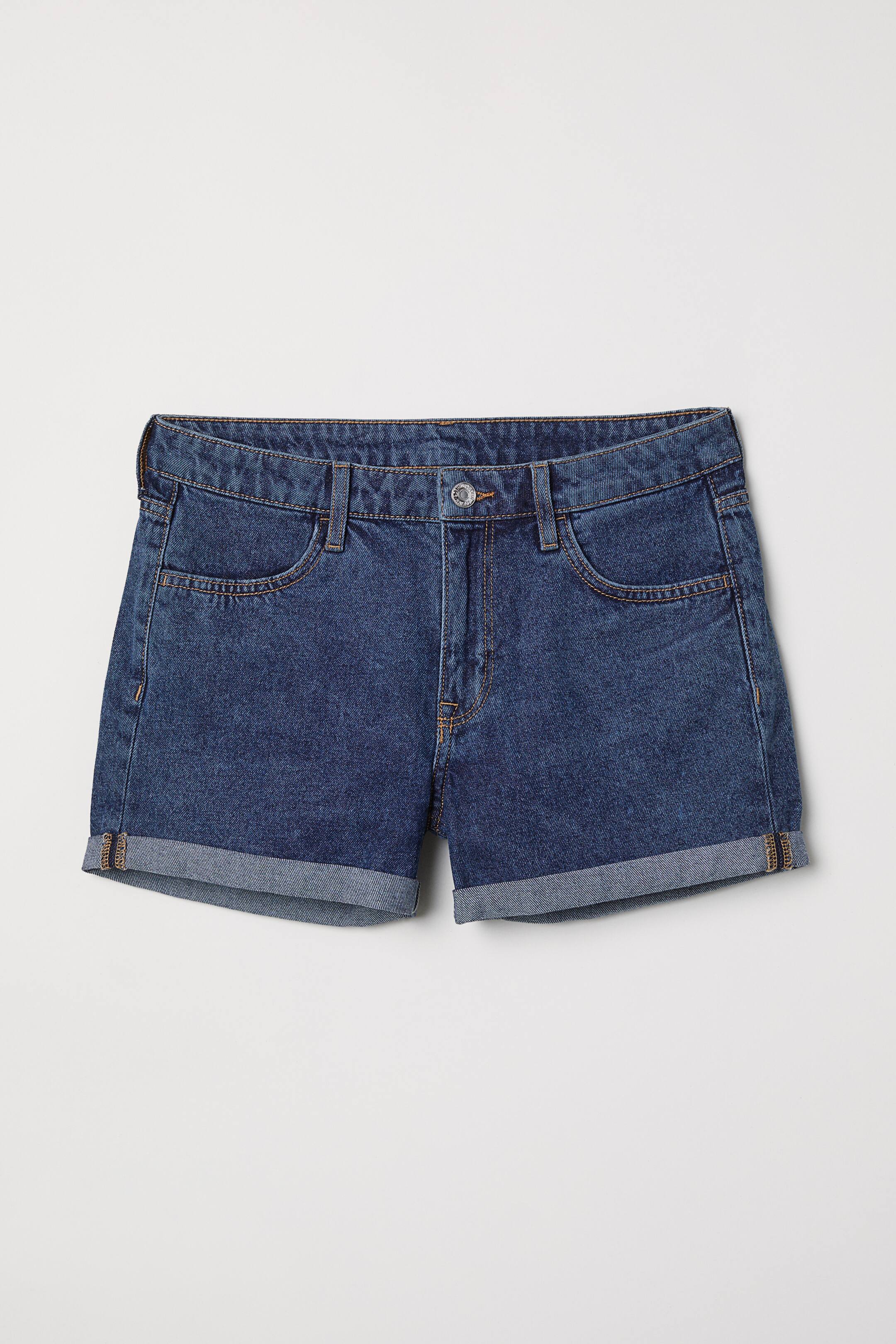 デニムショートパンツ - ダークデニムブルー - レディース | H&M JP 