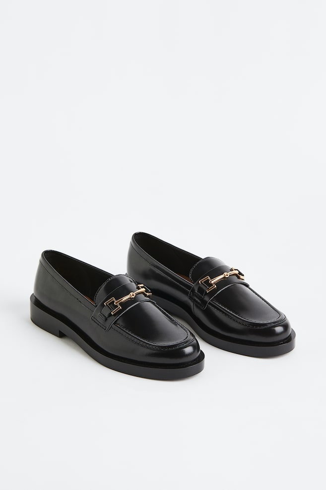 Leather loafers - Black/White - 4