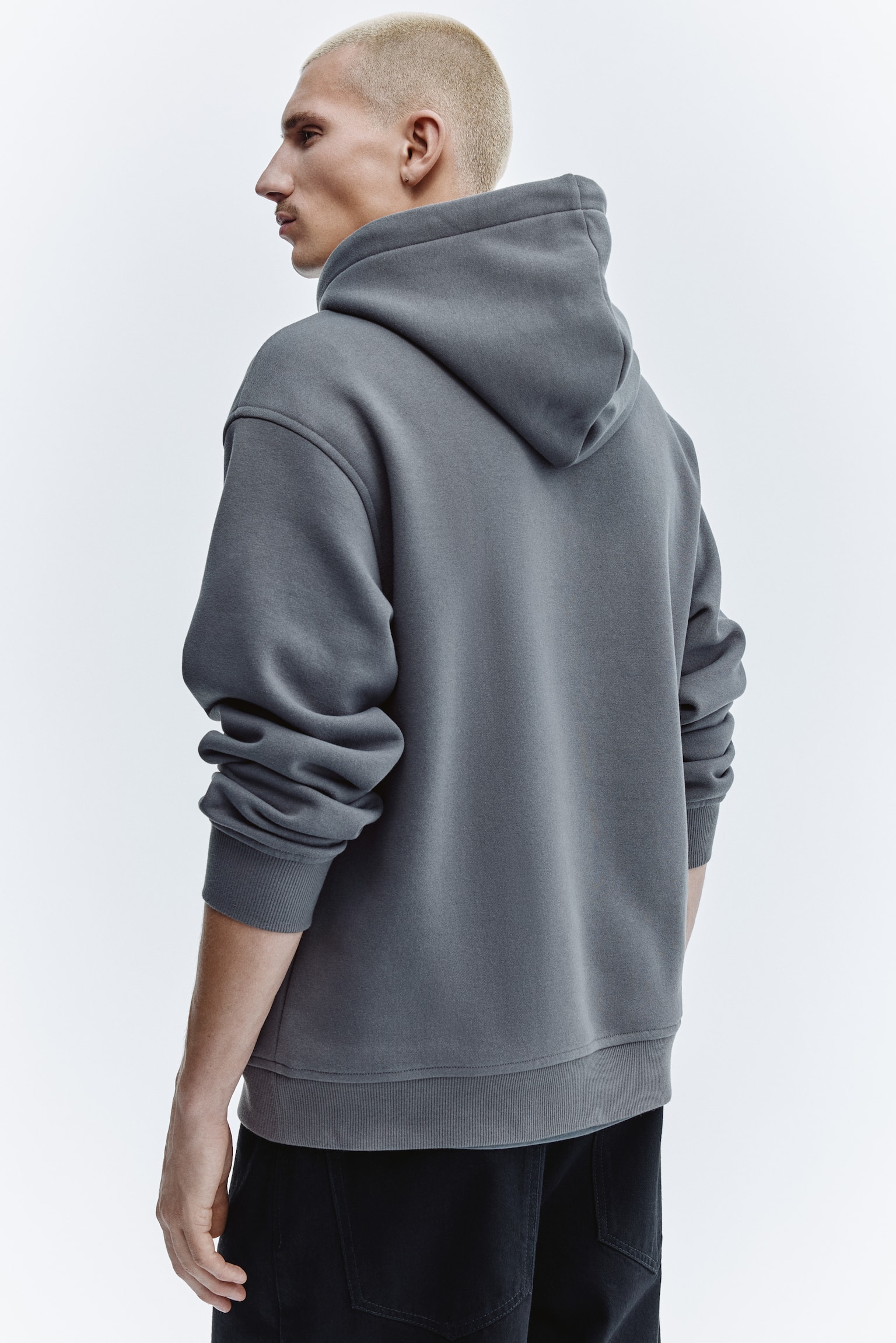 Loose Fit Hoodie - Dark grey/Dark khaki green/Black/Dark teal/White/Beige/Navy blue/Dark forest green/Light grey marl/Light blue/Plum/Red/Dark brown - 5