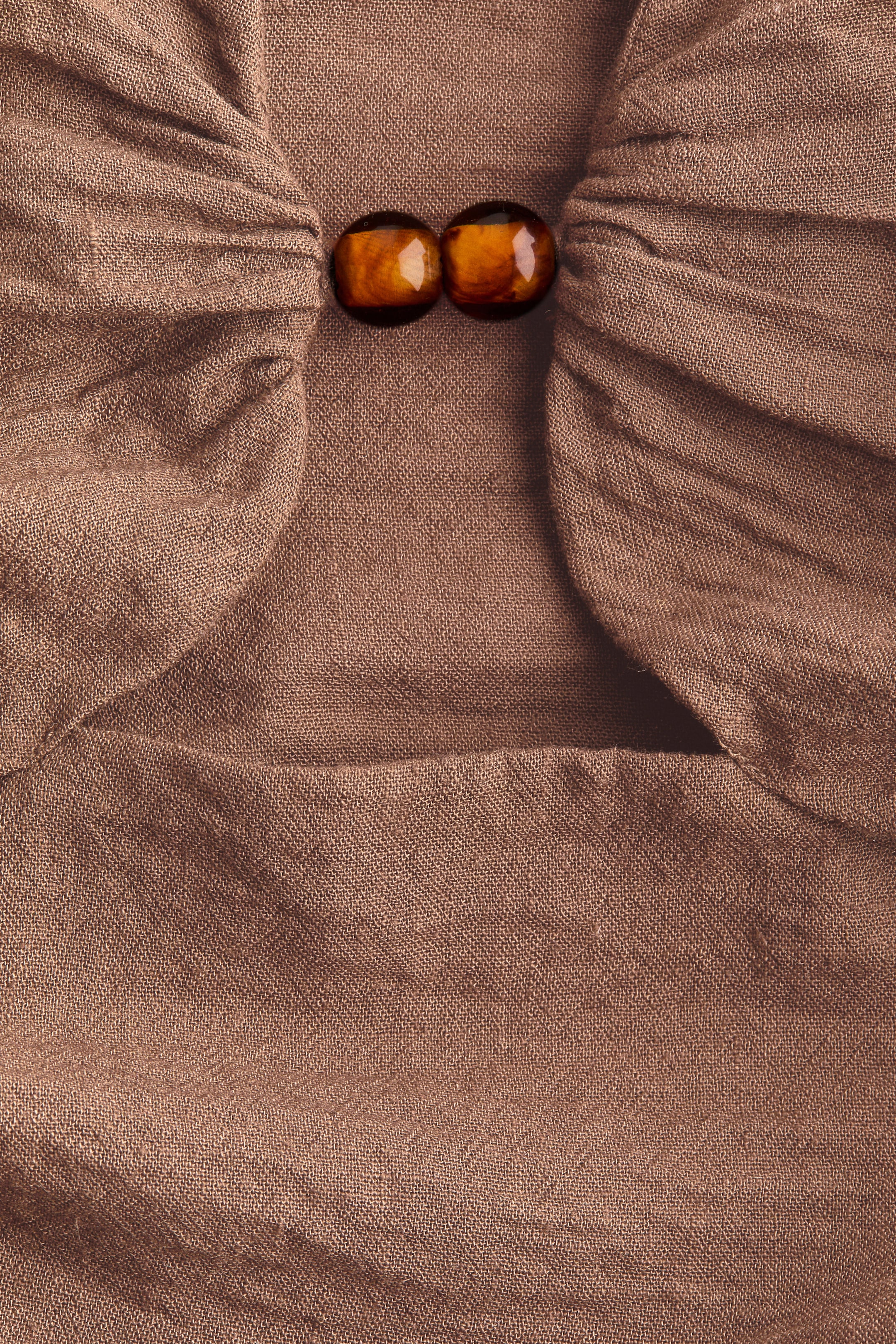 Linen-Blend Cutout Dress