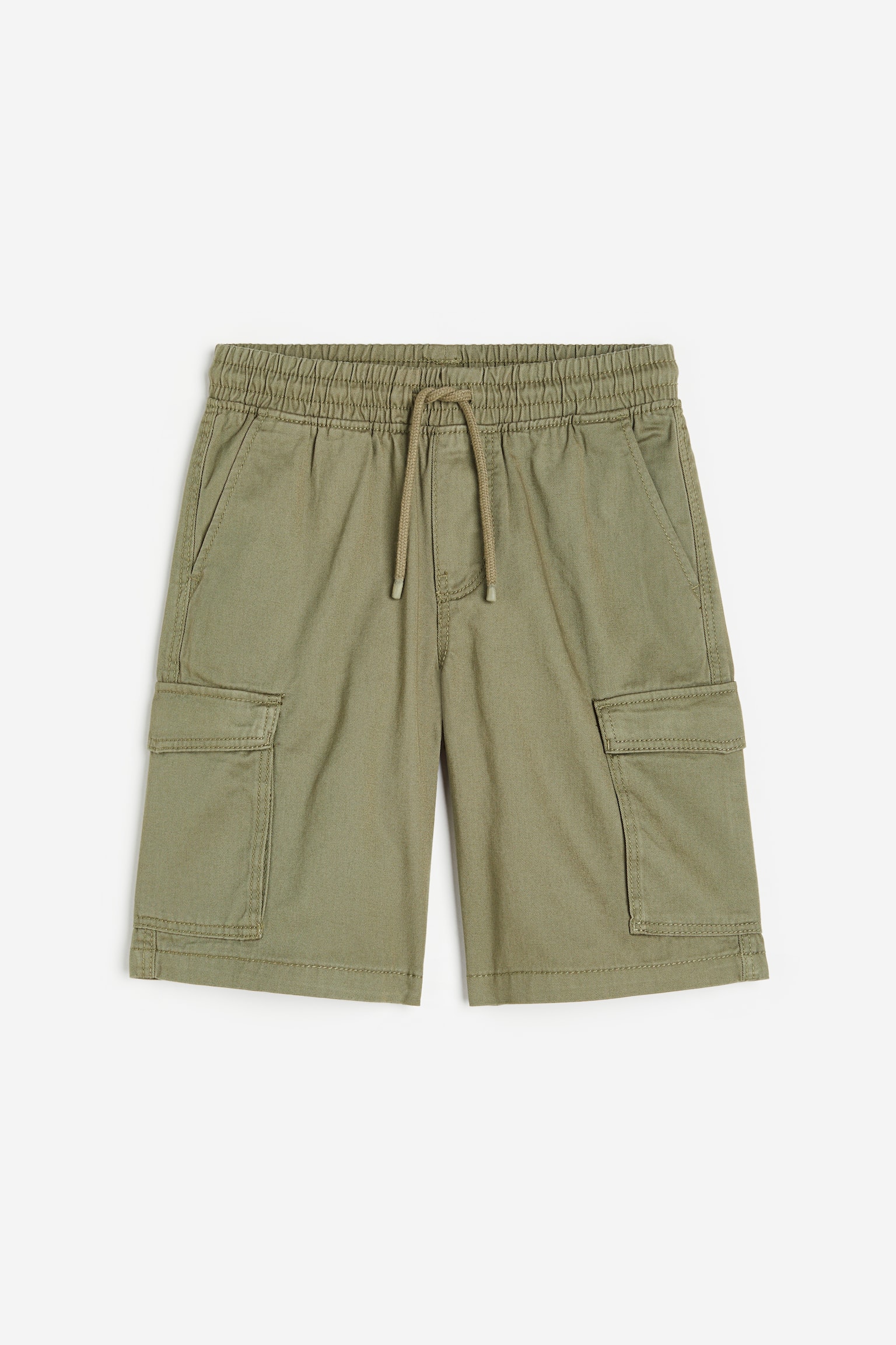 Twill cargo shorts - Khaki green/Dark beige/Black/Natural white/Khaki green - 1