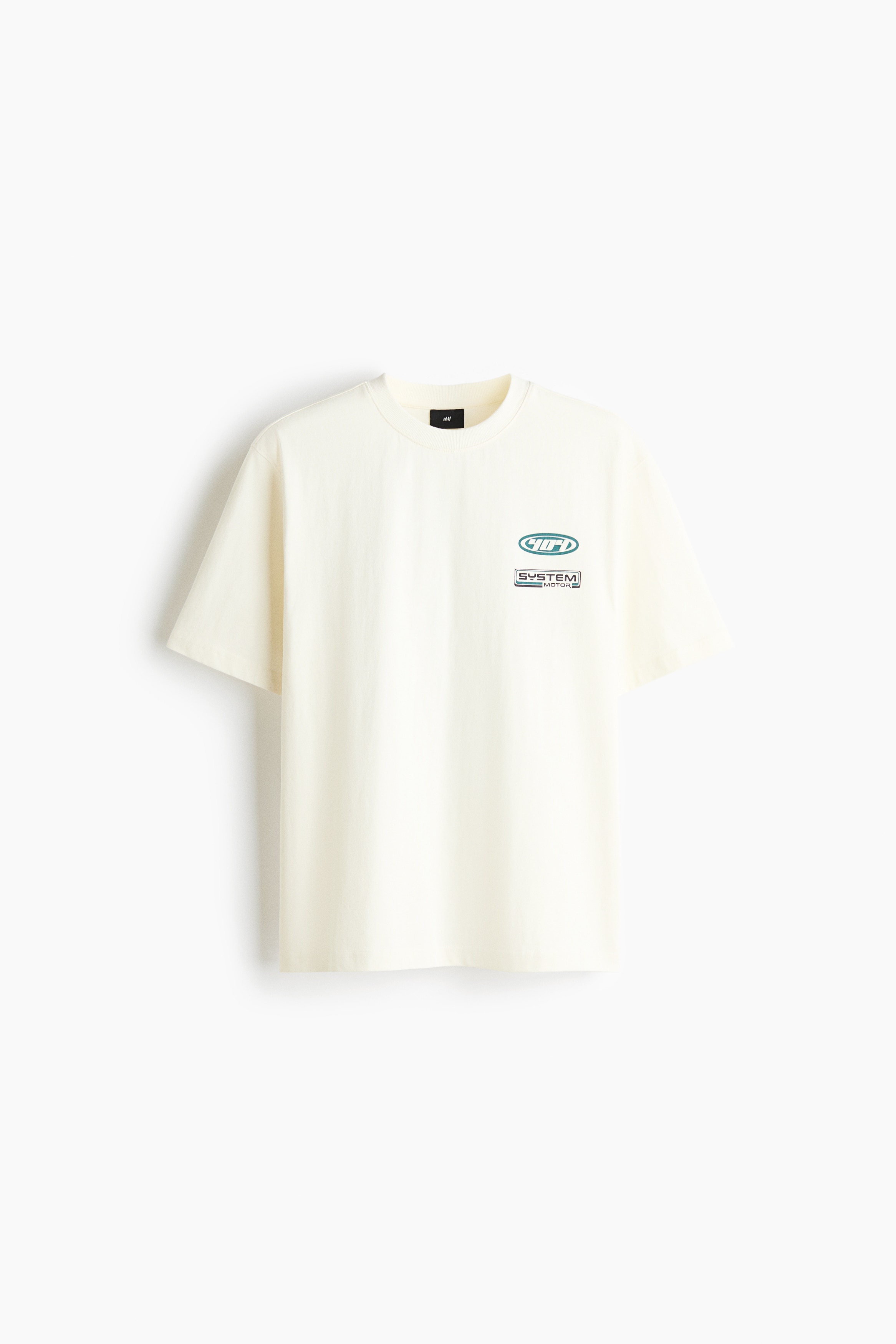 Loose Fit Printed cotton T-shirt - Cream/Algorithm/Black/Algorithm