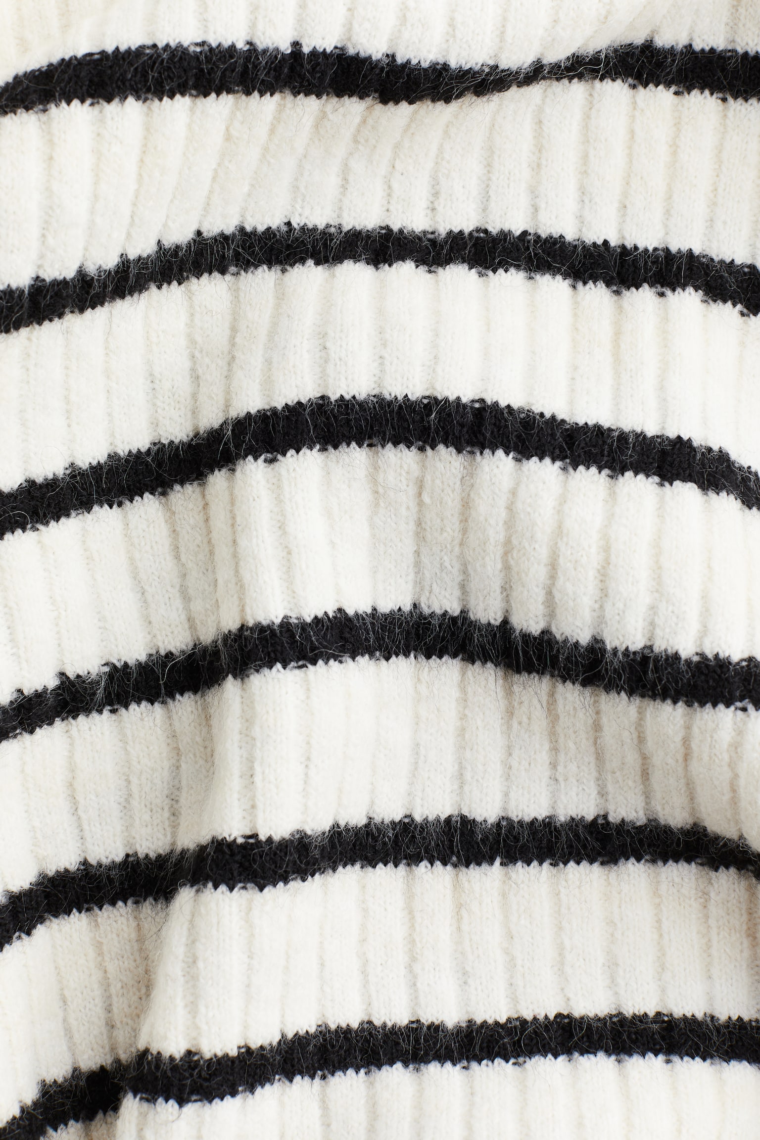 Oversized polo-neck jumper - Natural white/Striped/Dark grey marl/Light beige marl/Striped/Light beige marl/Cream - 3