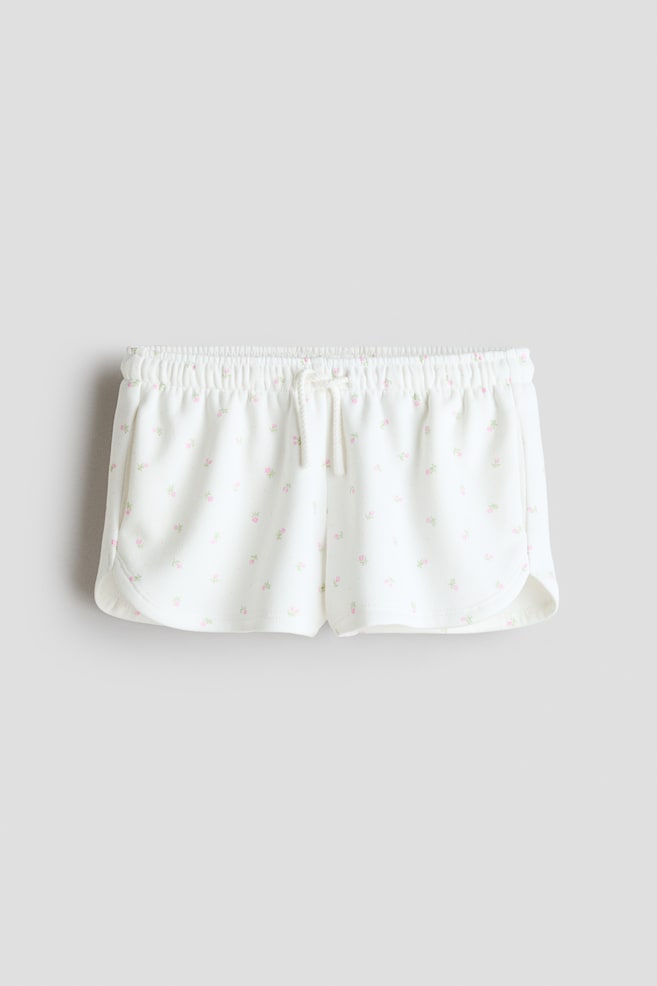 Calções sweat estampados - Marfim/Floral/Cinzento mesclado/Bolinhas - 1