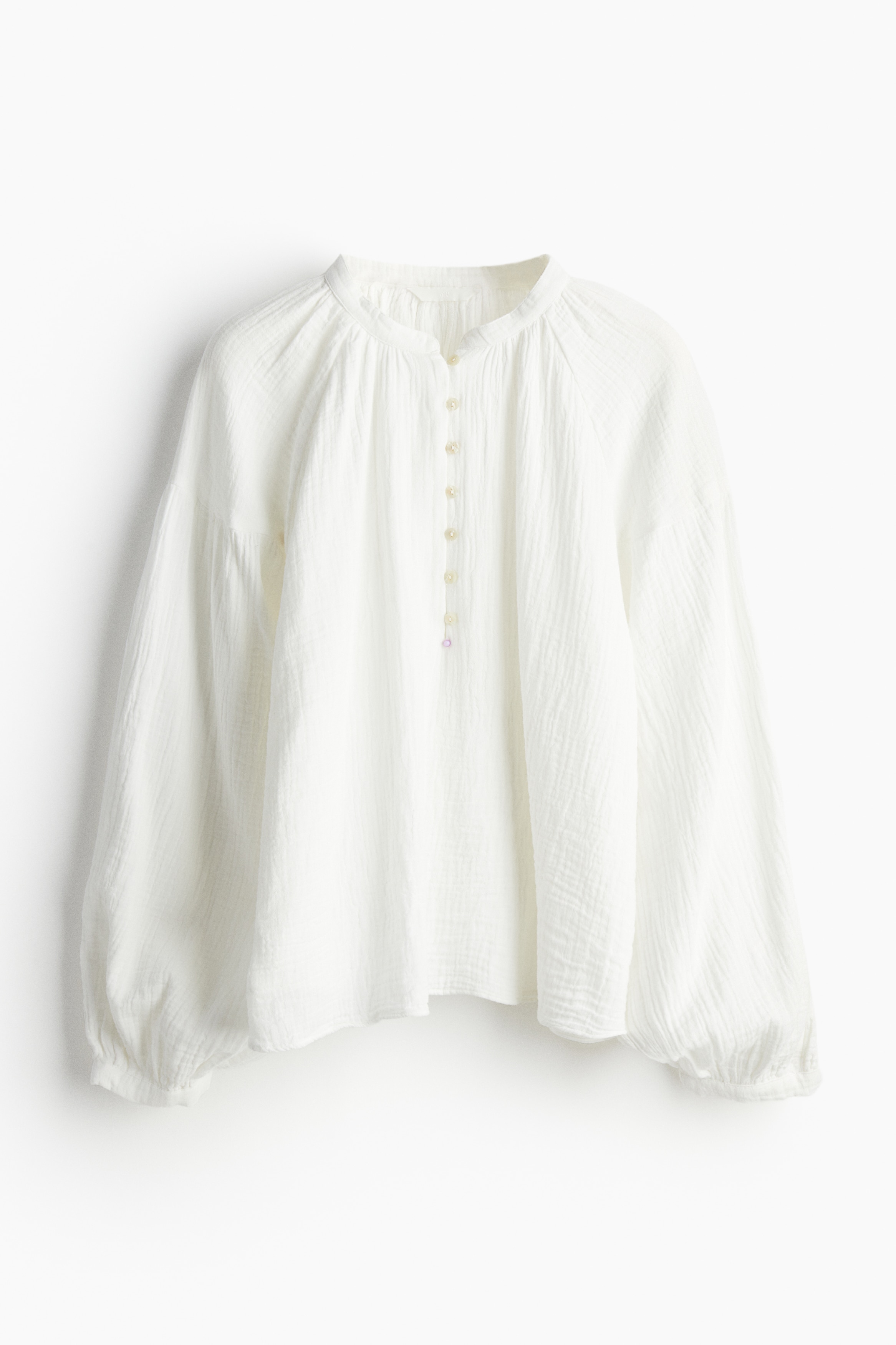 HYKE T/W VOILE BALLOON SLEEVE BLOUSE Niharikaa White Boat Neck