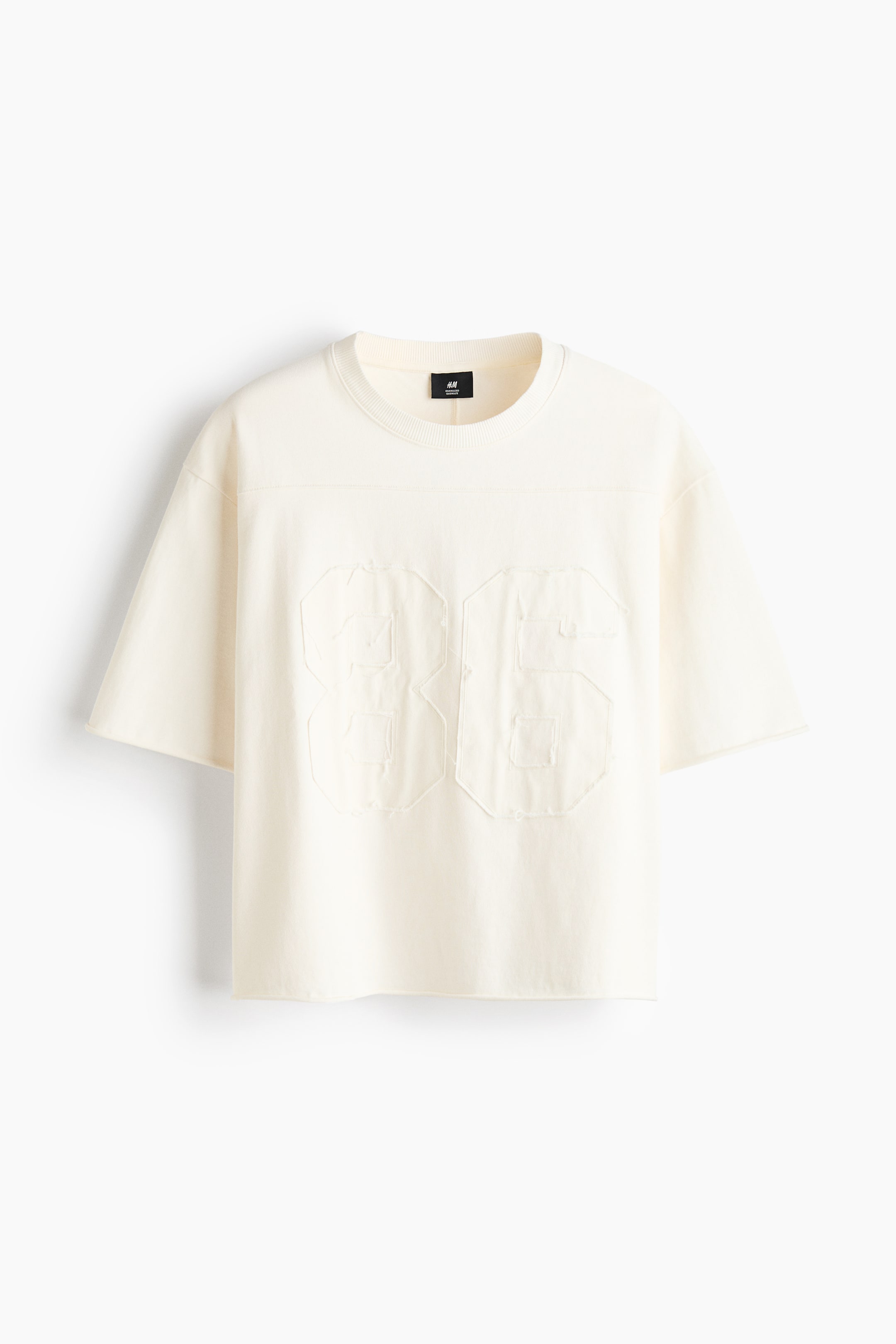 View larger image: Oversized Motif-Detail Cotton T-Shirt - Ivory/86 - Men | H&M US 1