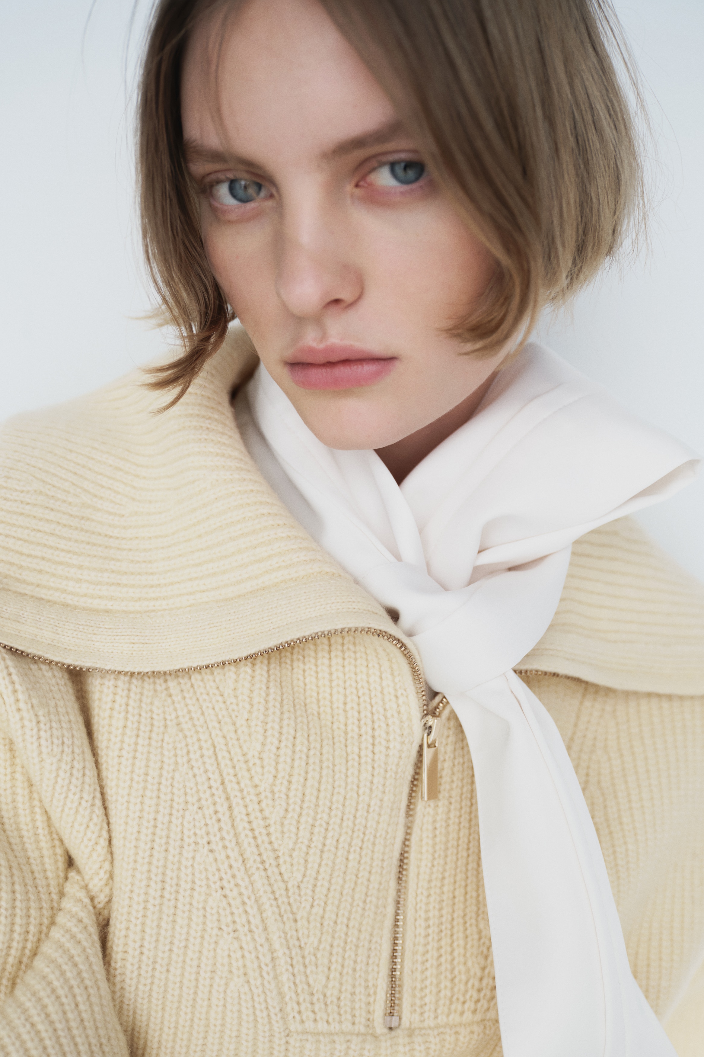 Rib-knit zip-top jumper