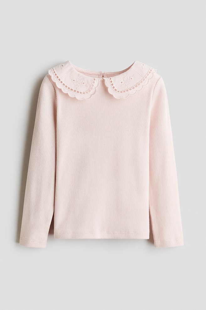Collared top - Light pink/White/Beige marl/Heather purple - 1