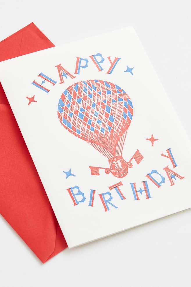 Greeting card with envelope - Red/Hot air balloon/Yellow/Flowers/Yellow/Sunflower/Light blue/Sunburst/dc/dc/dc/dc - 2