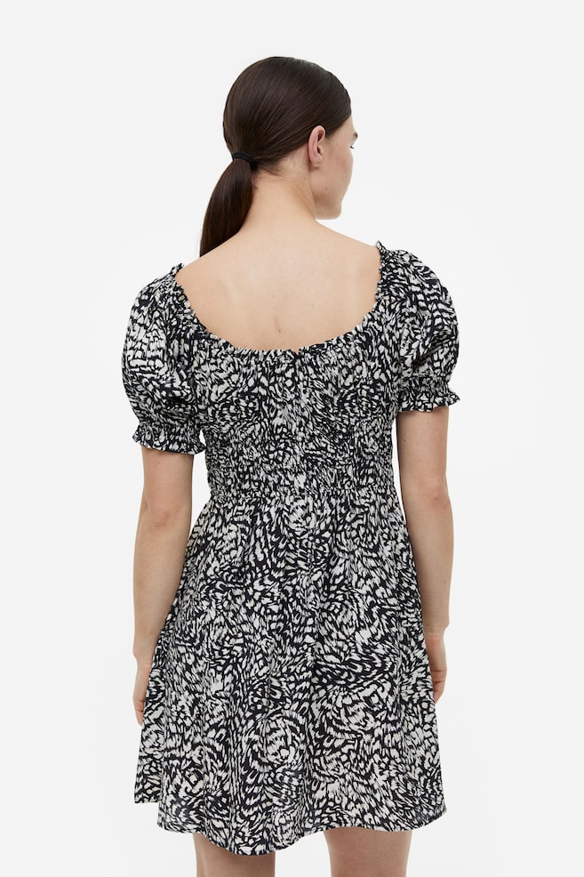 Off-the-shoulder dress - Black/Patterned/Black/Beige/Leopard print - 5