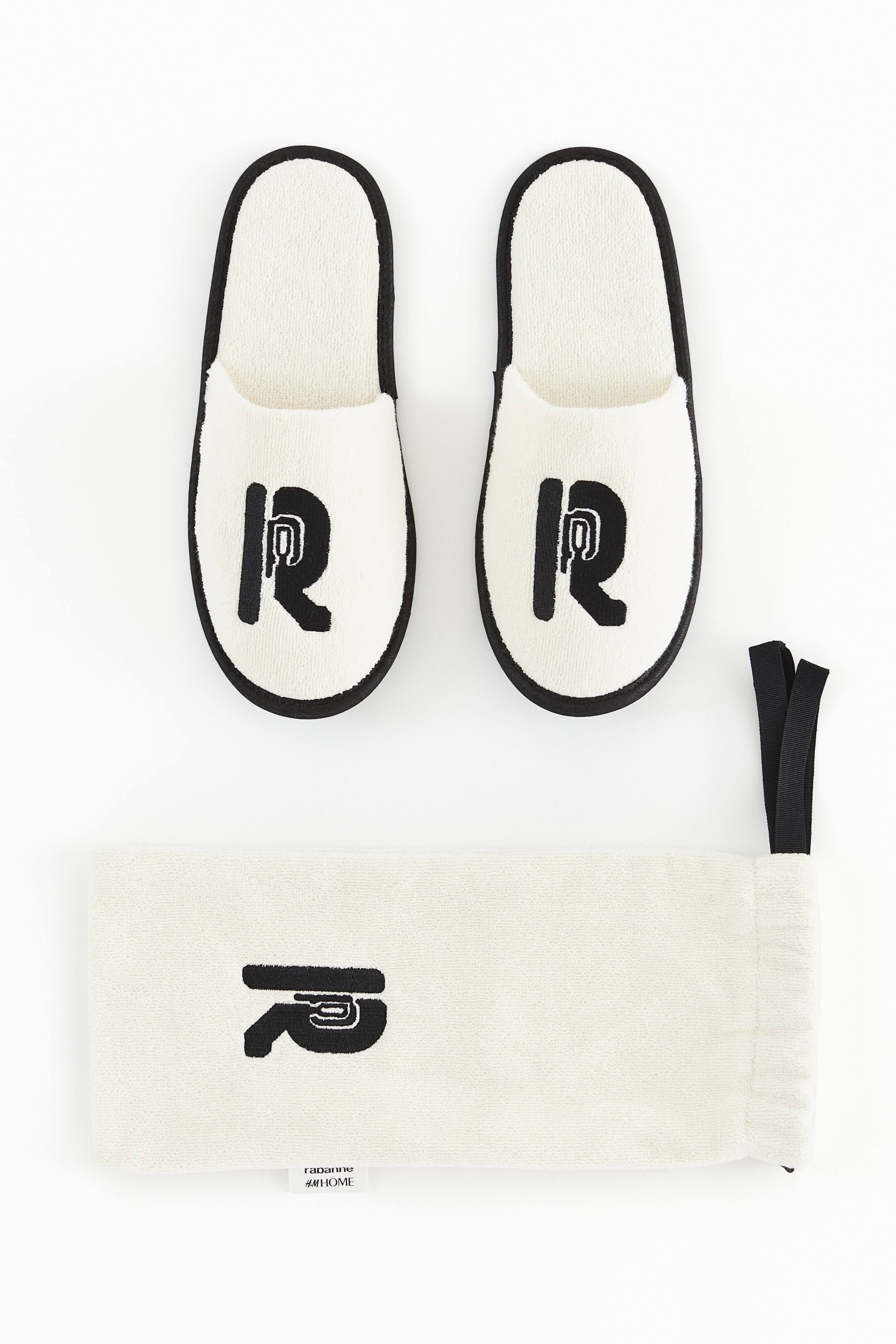 View larger image: Cotton Slippers - White/black - Home All | H&M US 1