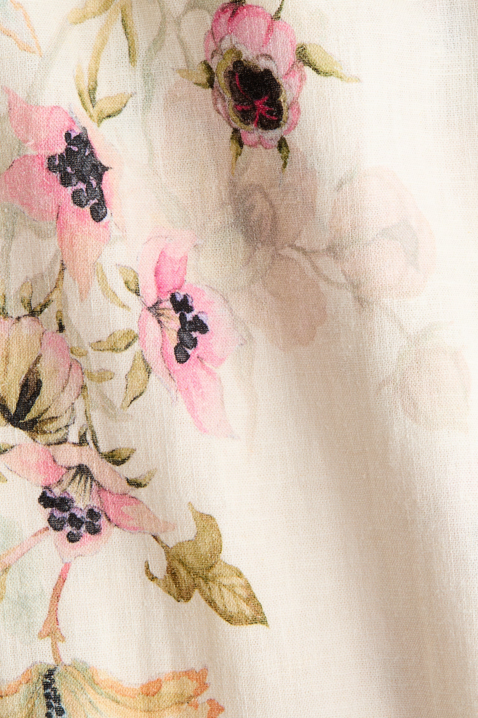 Koszula z domieszką lnu - Kremowy/Kwiaty - 5