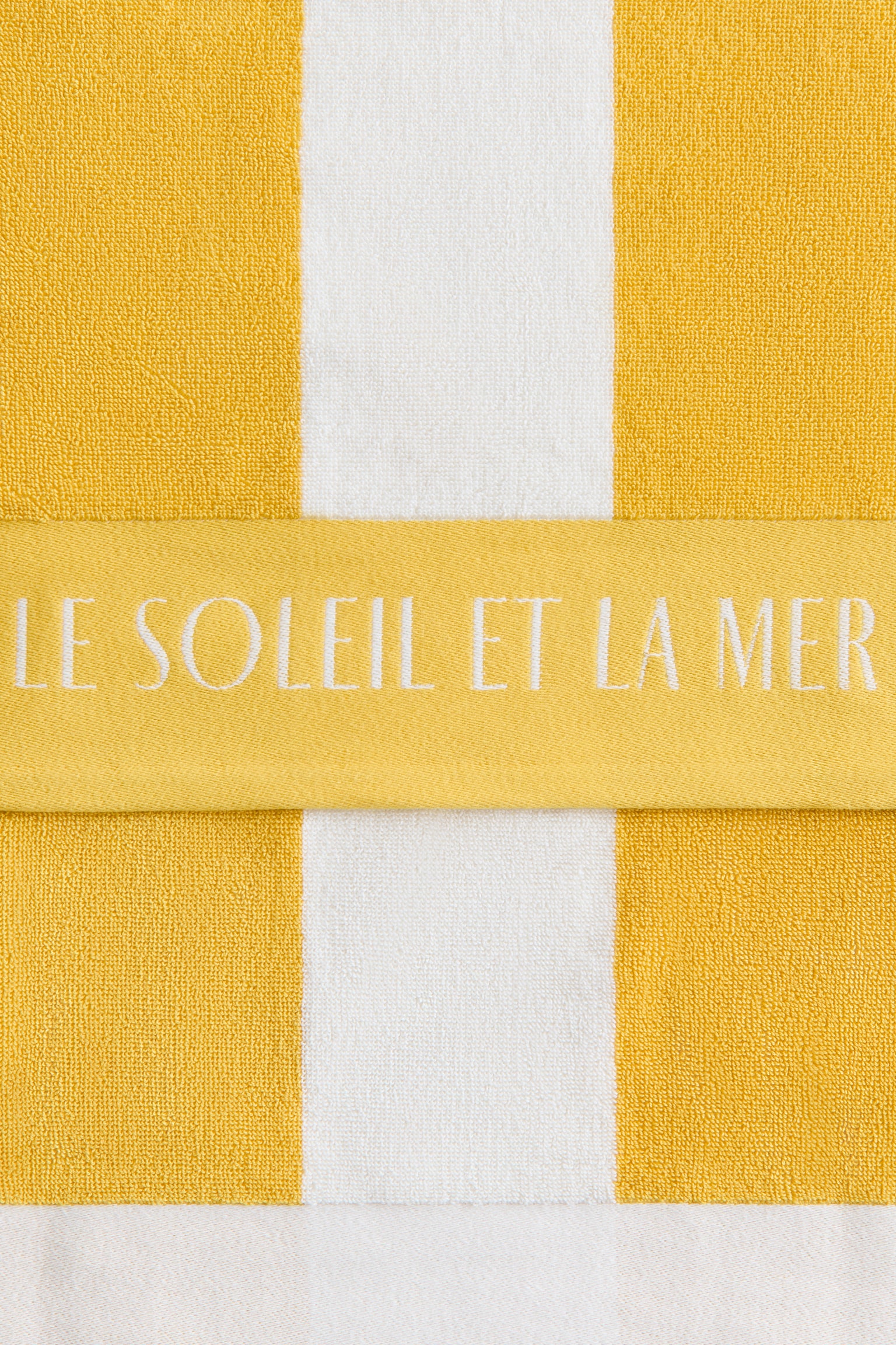 Striped cotton beach towel - Yellow/Striped/Orange/Striped/Bright blue/Striped/Light beige/Striped - 4