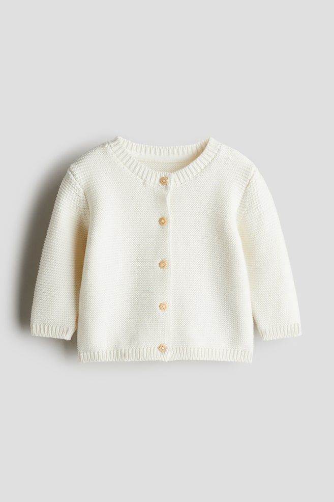 Cardigan in maglia - Bianco/Beige chiaro - 1