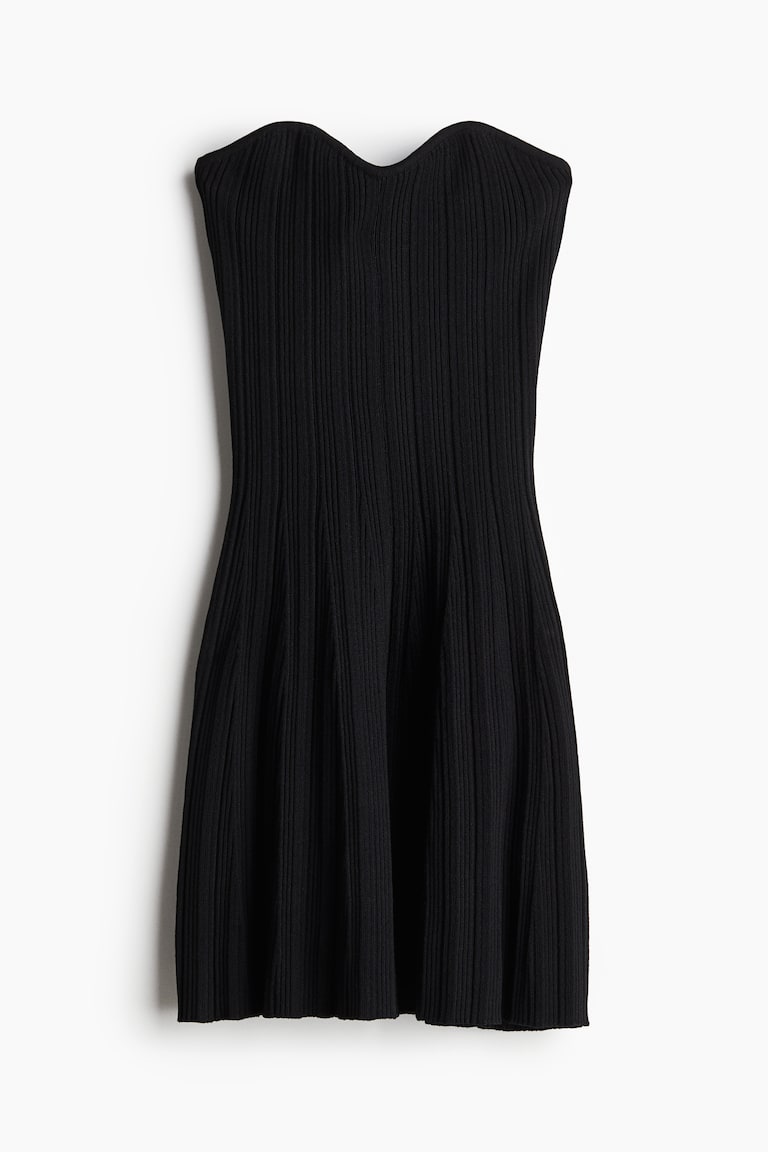 Women's Black Ribbed Tube Dress | H&M CA