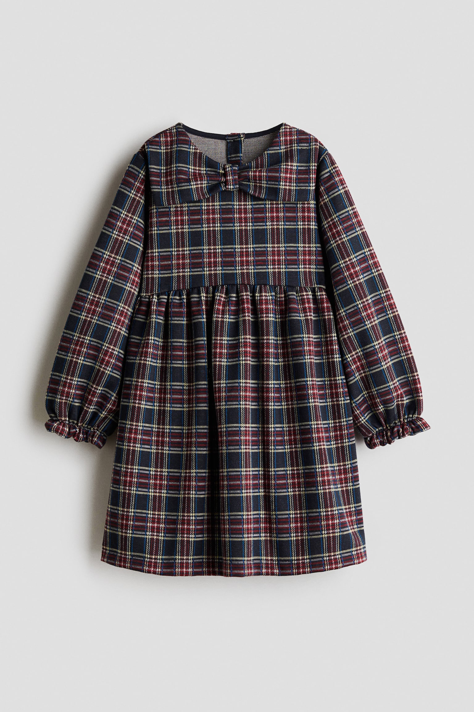 Checked jersey dress - Dark blue/Checked - 2
