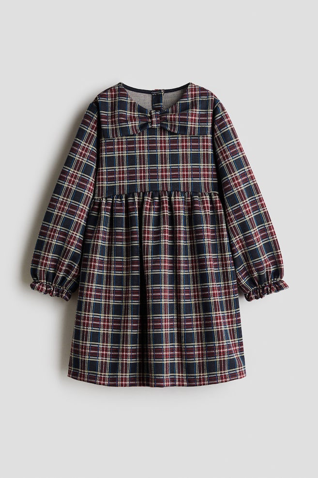 Checked jersey dress - Dark blue/Checked - 1