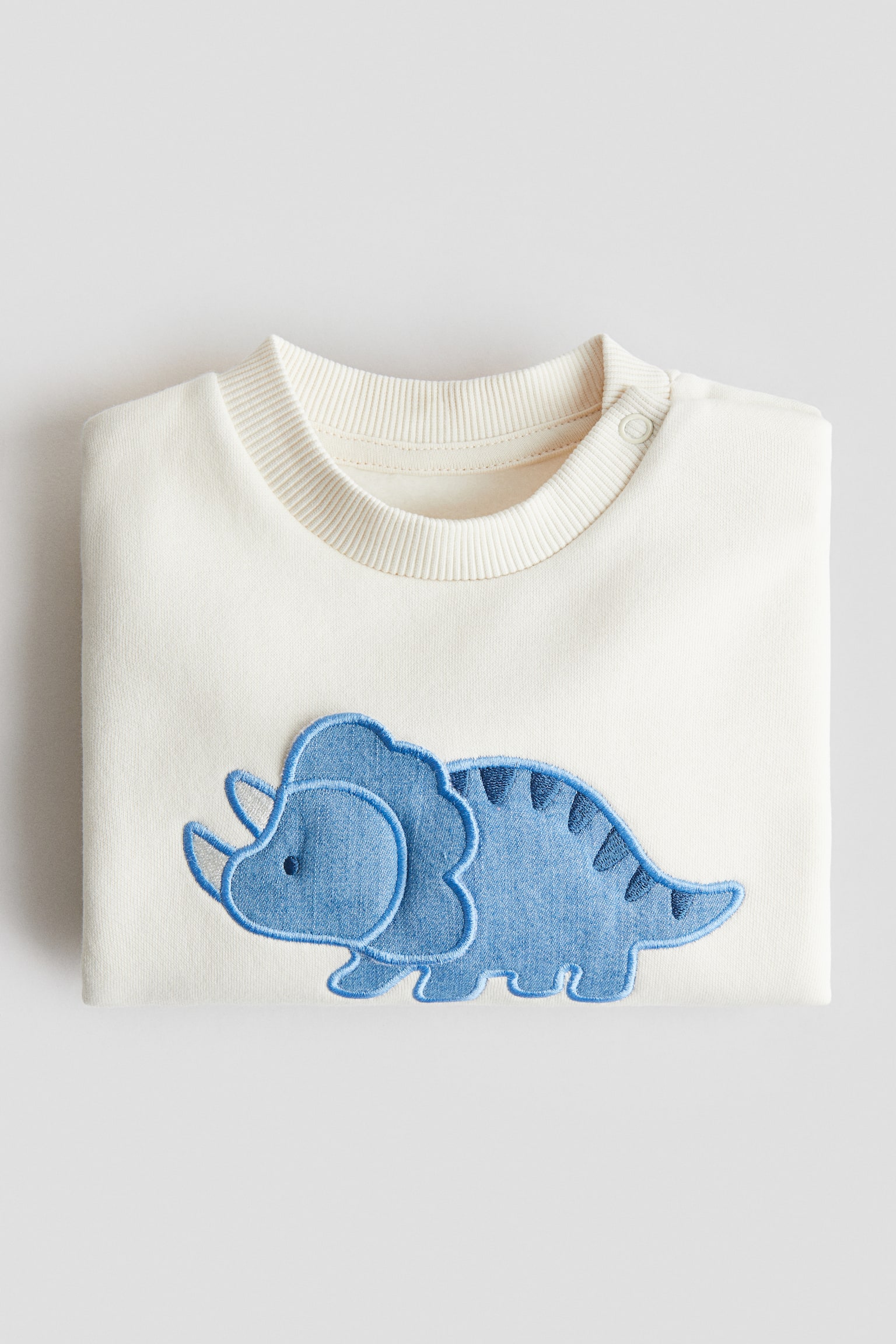 Детская толстовка H&M Motif-Detail Brushed-Inside, цвет: Белый — фото 2
