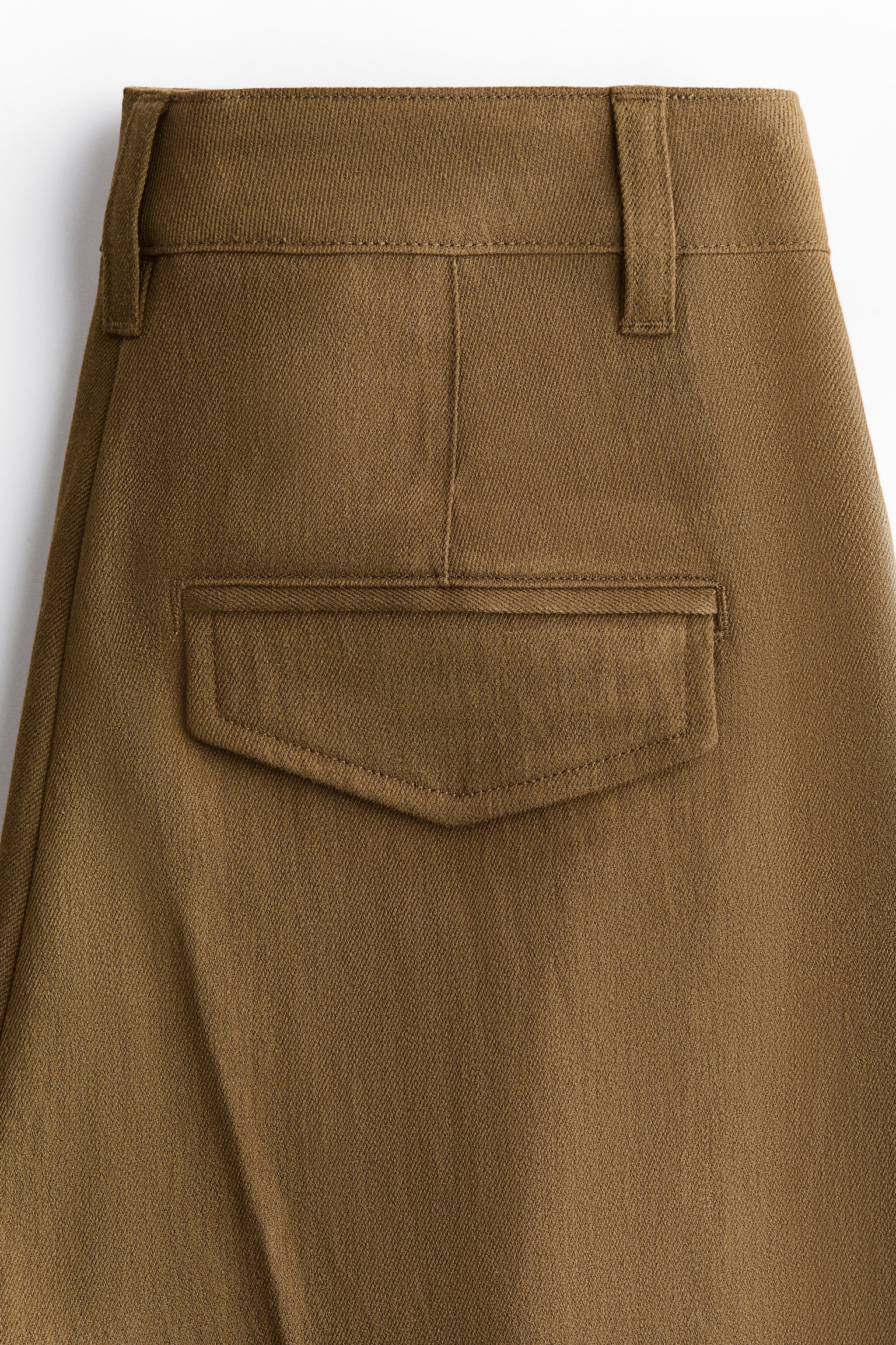 Linen-blend tailored trousers - Dark olive green/Dark dusty pink - 3