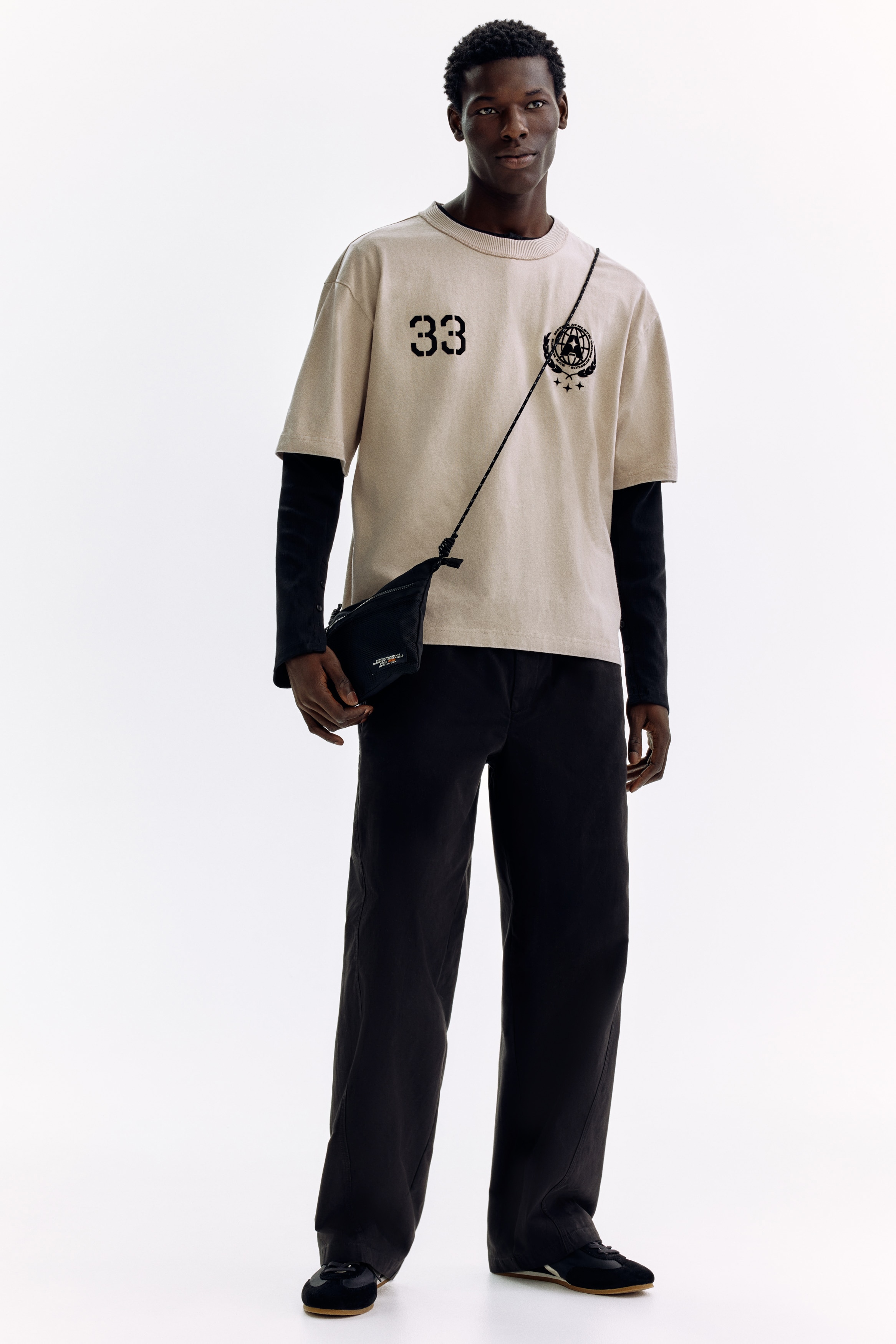 Printed Loose-Fit T-Shirt - Beige/33/Light green/33/Brown/Athletics Co