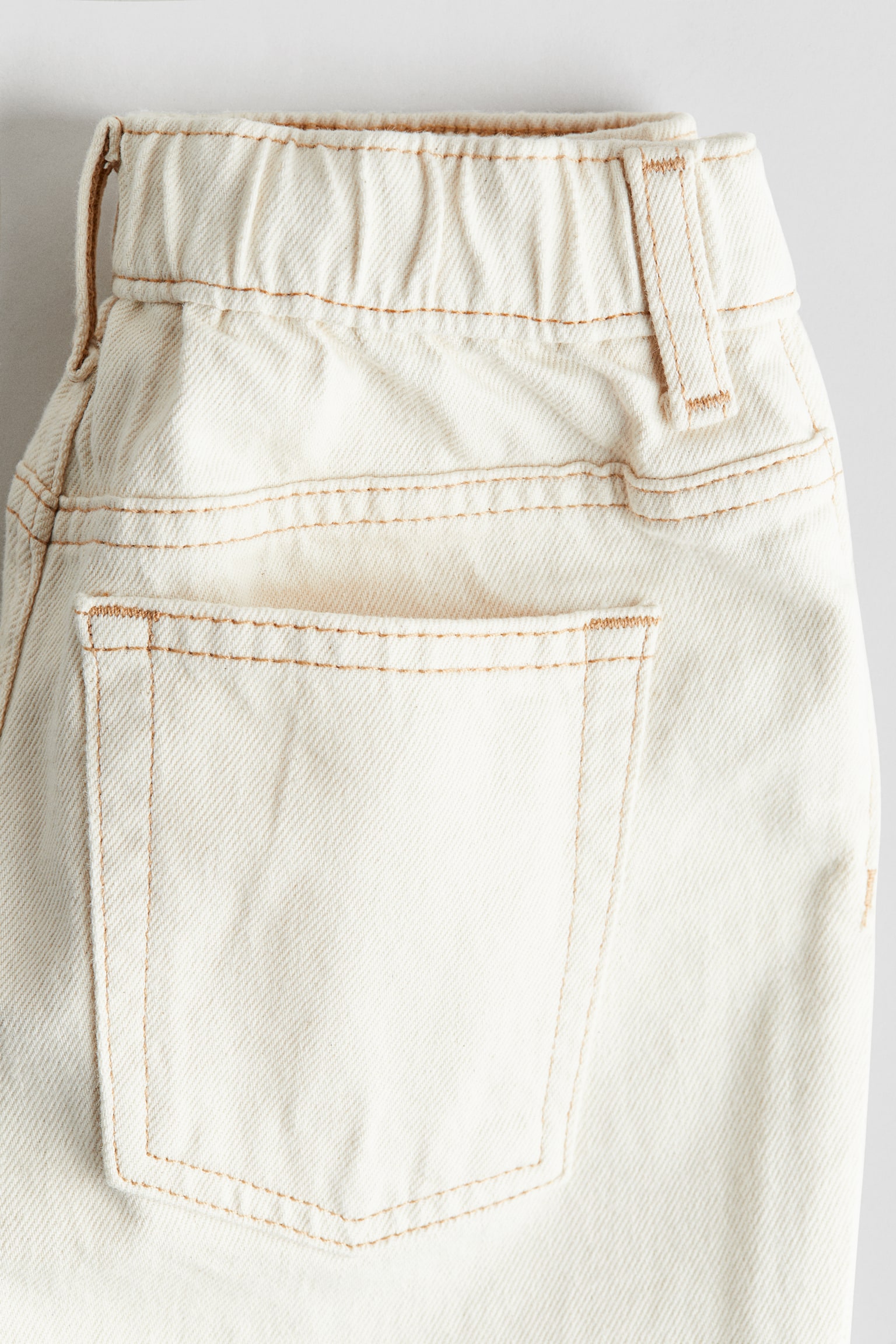 Quần jean dáng rộng - Màu be nhạt - 3