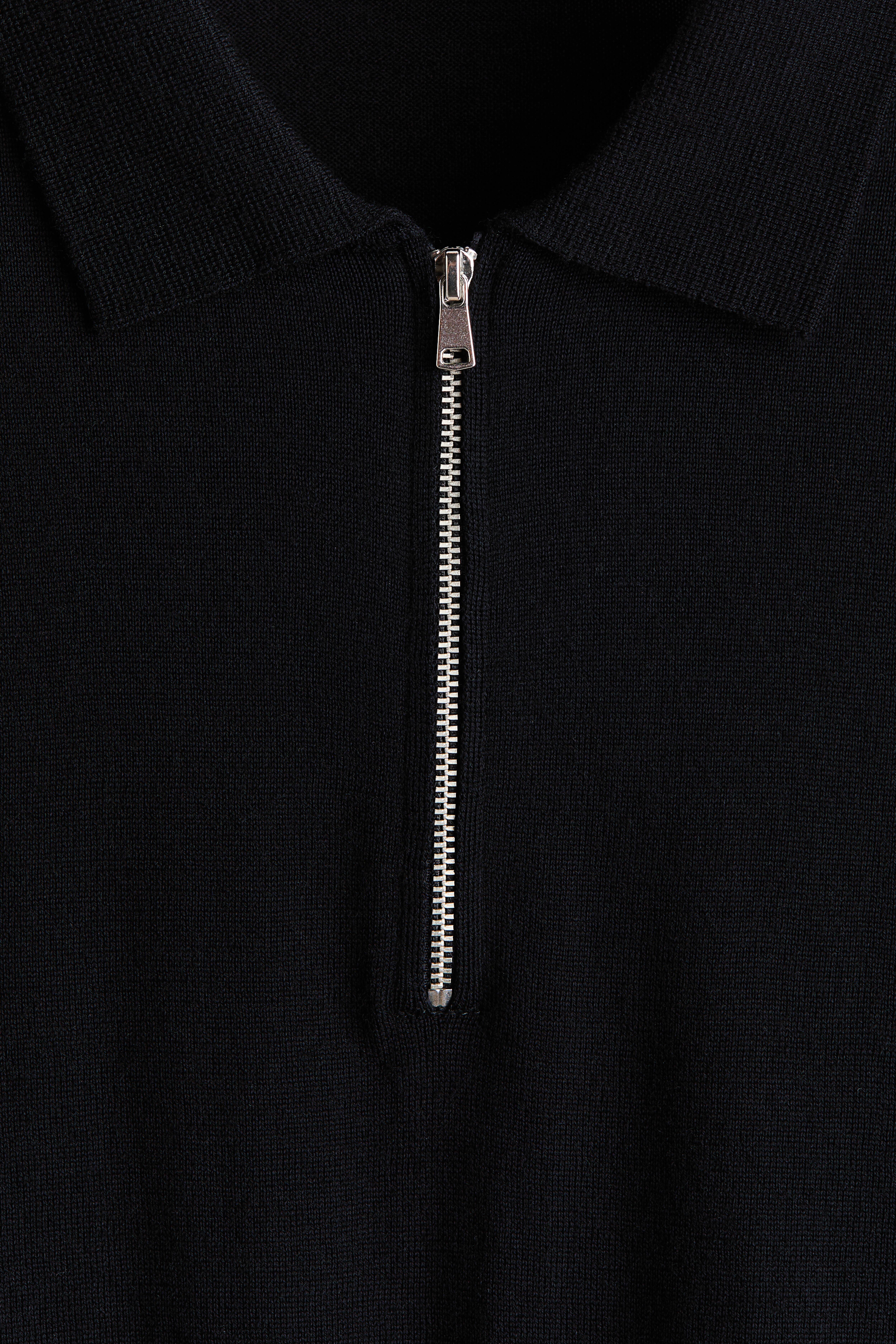 Regular-Fit Merino Wool Half-Zip Polo Shirt
