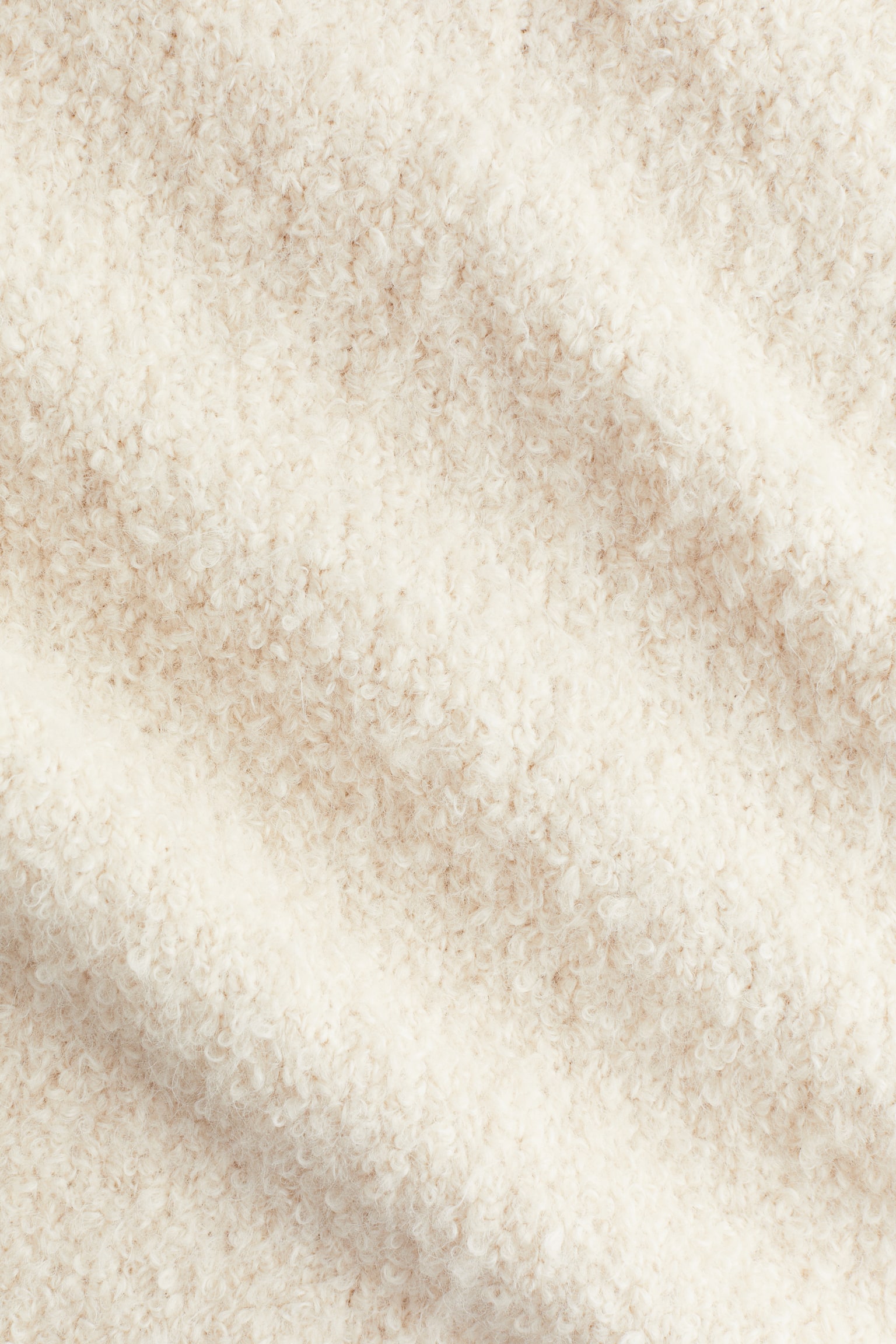 Bouclé-knit T-shirt - Cream - 4