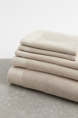 Cotton terry hand towel - Light beige - Home All | H&M GB