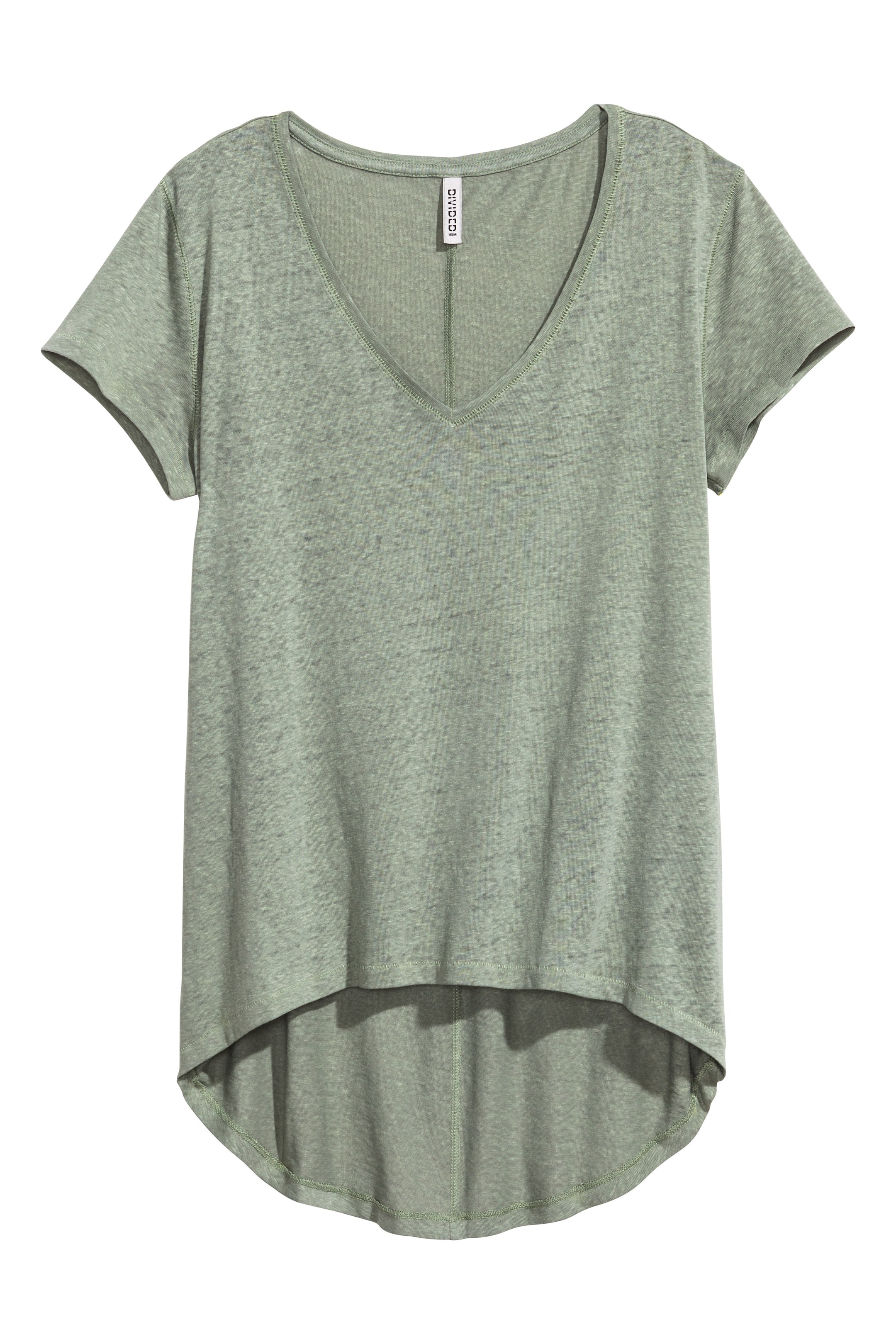 View larger image: V-neck jersey top - Khaki green - Ladies | H&M GB 1