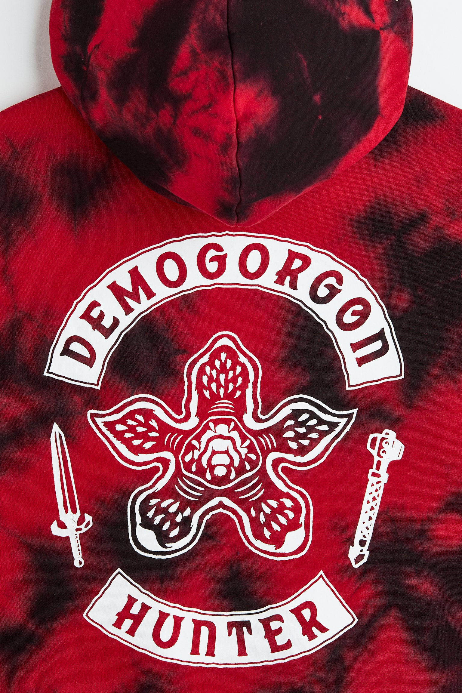 Oversized Fit Printed hoodie - Red/Stranger Things - Men | H&M IN