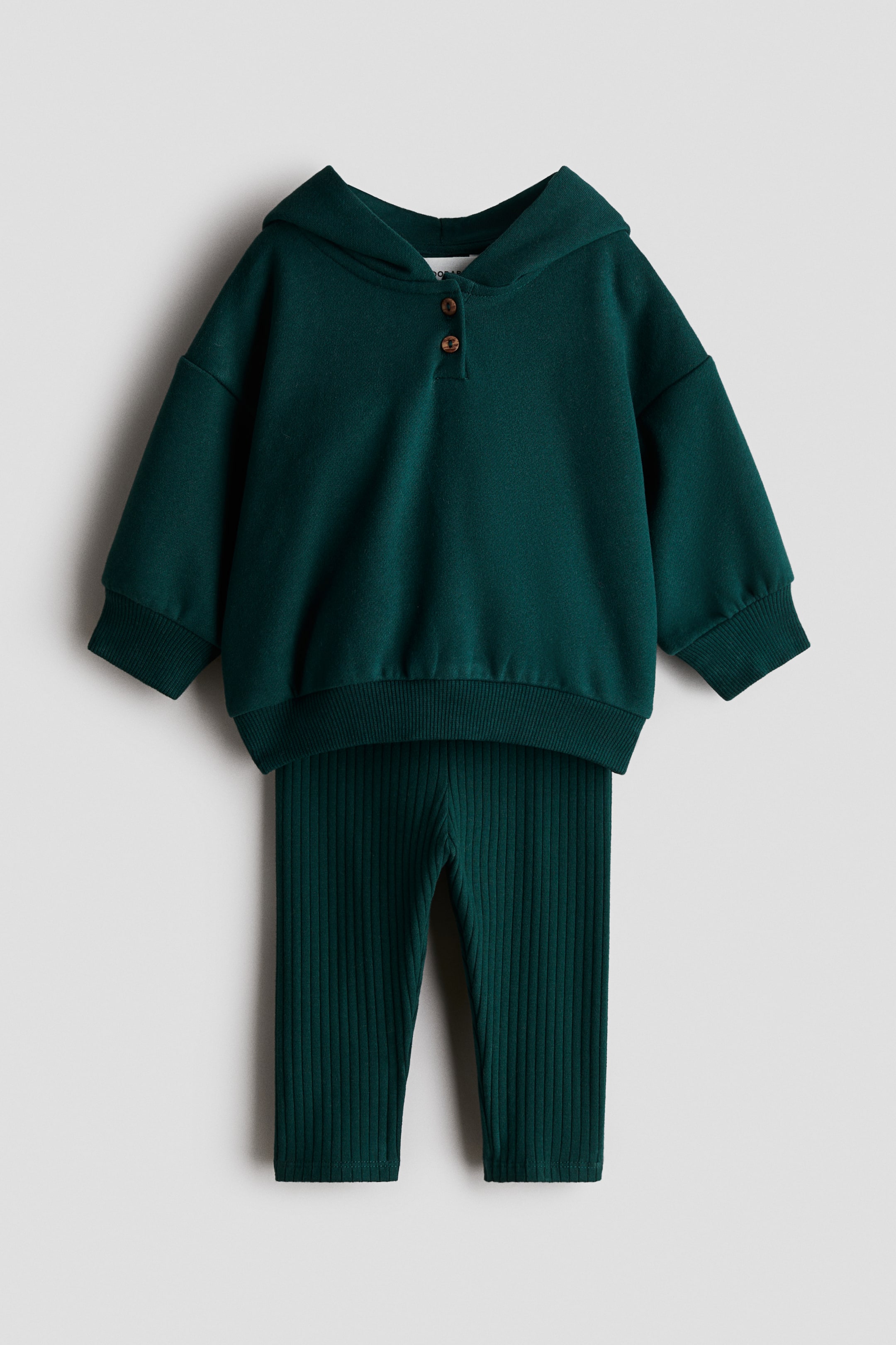 View larger image: 2-piece cotton set - Dark green - Kids | H&M IN 2