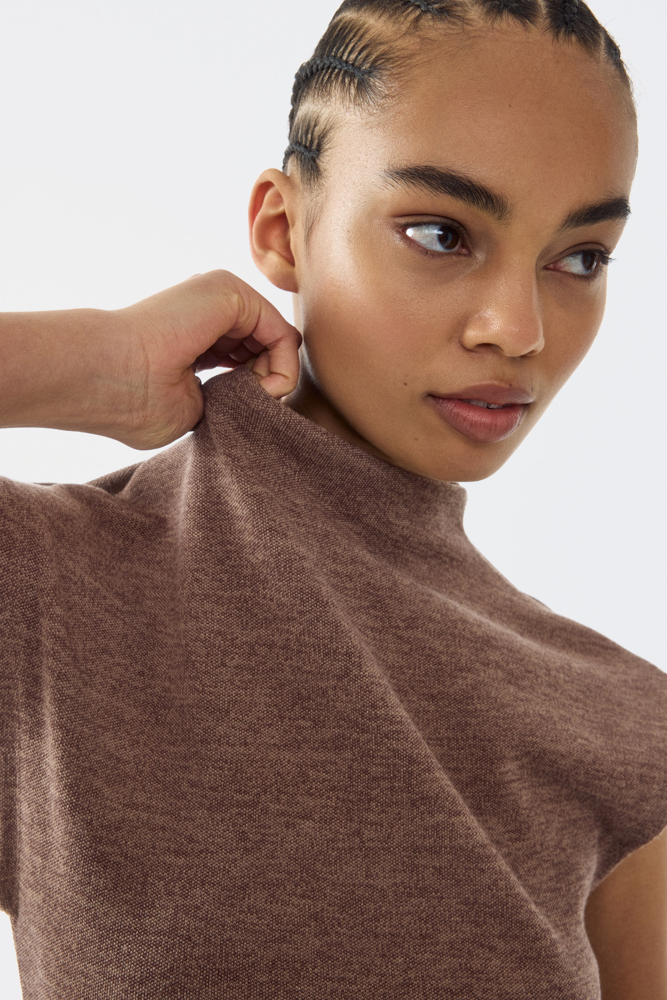 Haut en jersey avec col cheminée