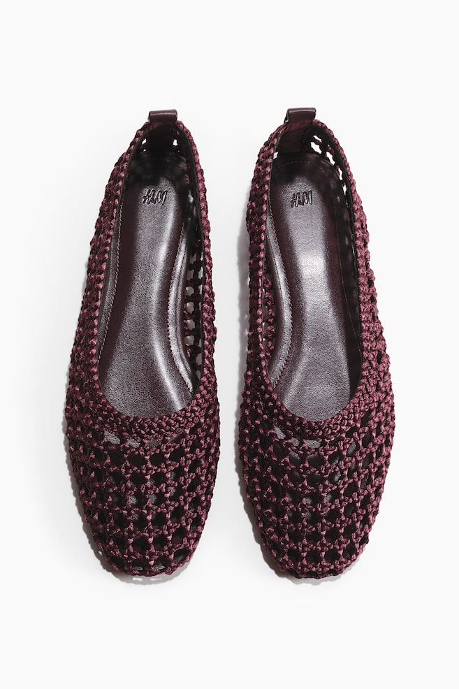 Braided ballet flats - Dark brown/Dusty pink/Light blue - 1