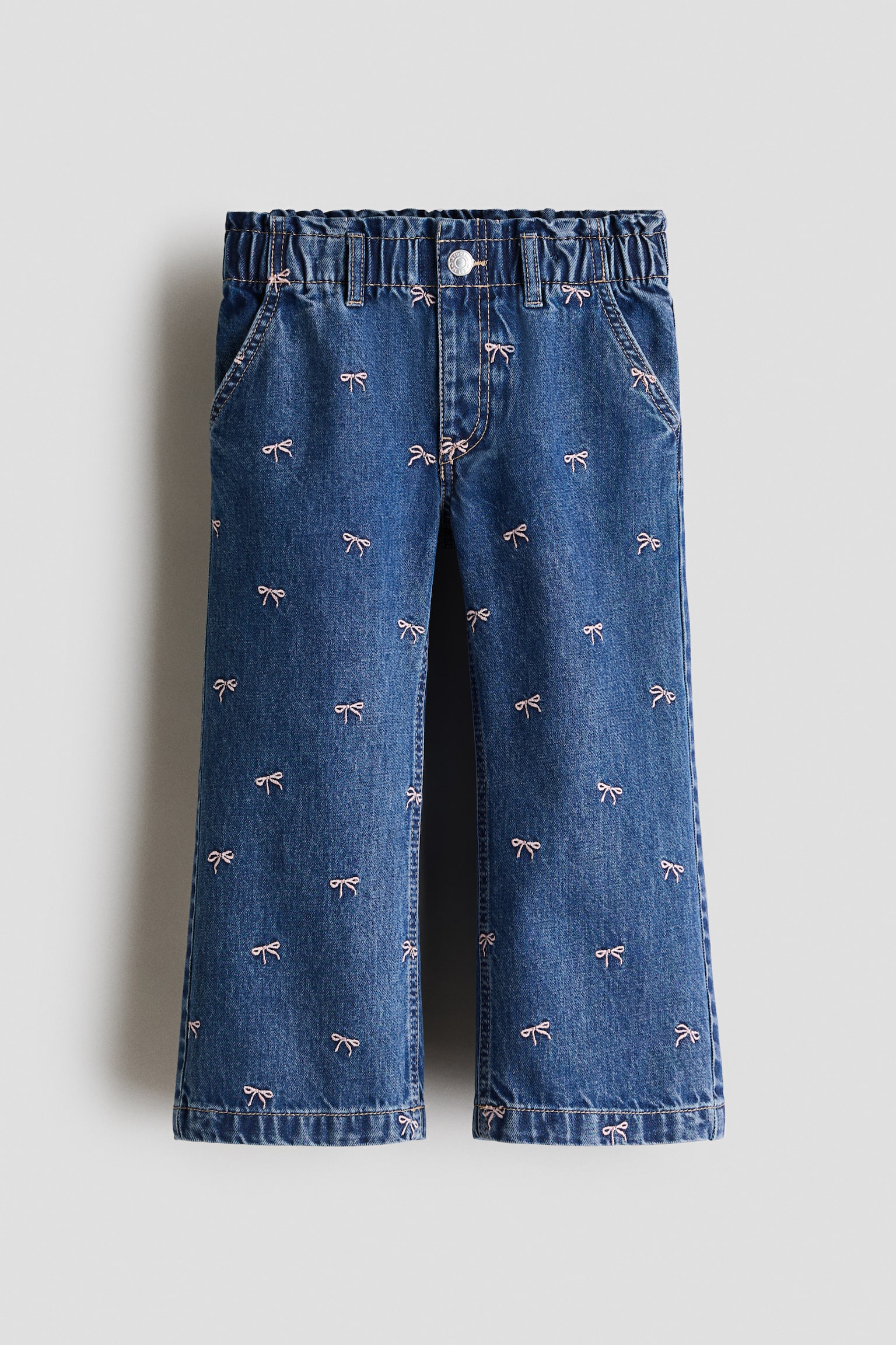Wide Leg Paper bag jeans - Denim blue/Bows/Denim blue/Hearts/Light denim blue/Cherries/Denim blue/Bows
