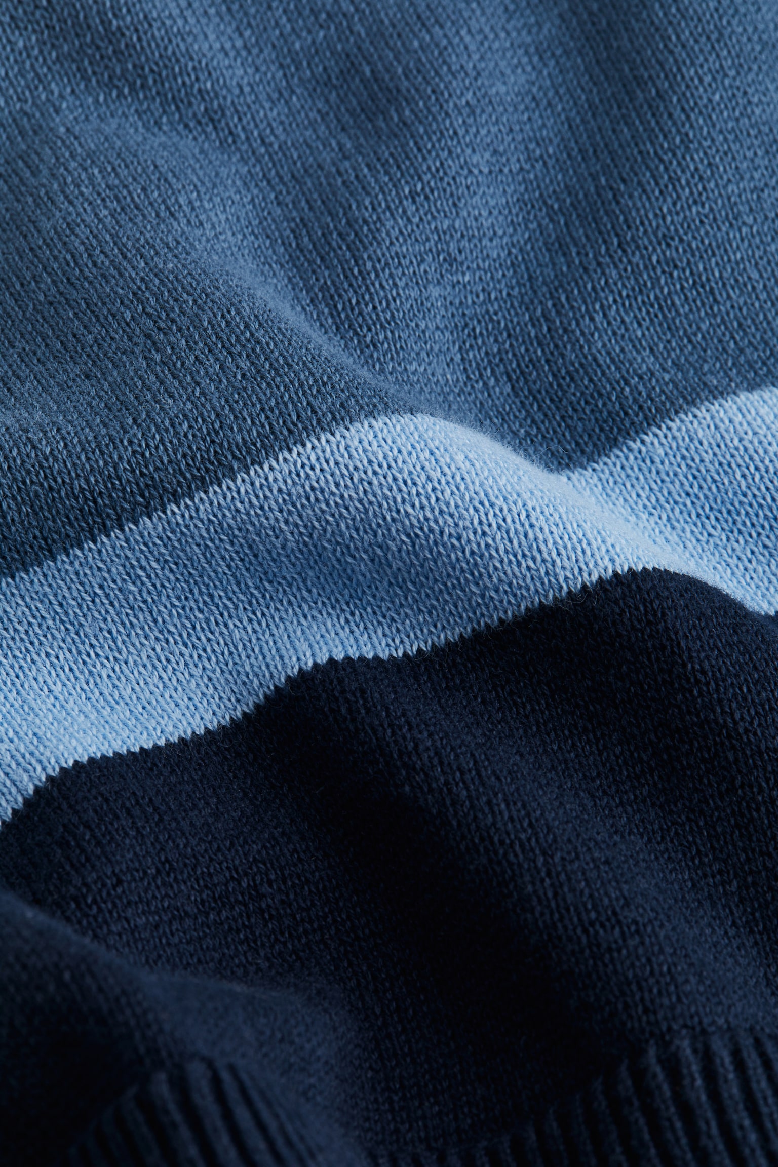 Jacquard Knit Cotton Sweater - Blue/Block colour/Dark blue/Block stripe/Natural white/Stripe/Navy blue/Stripe - 2