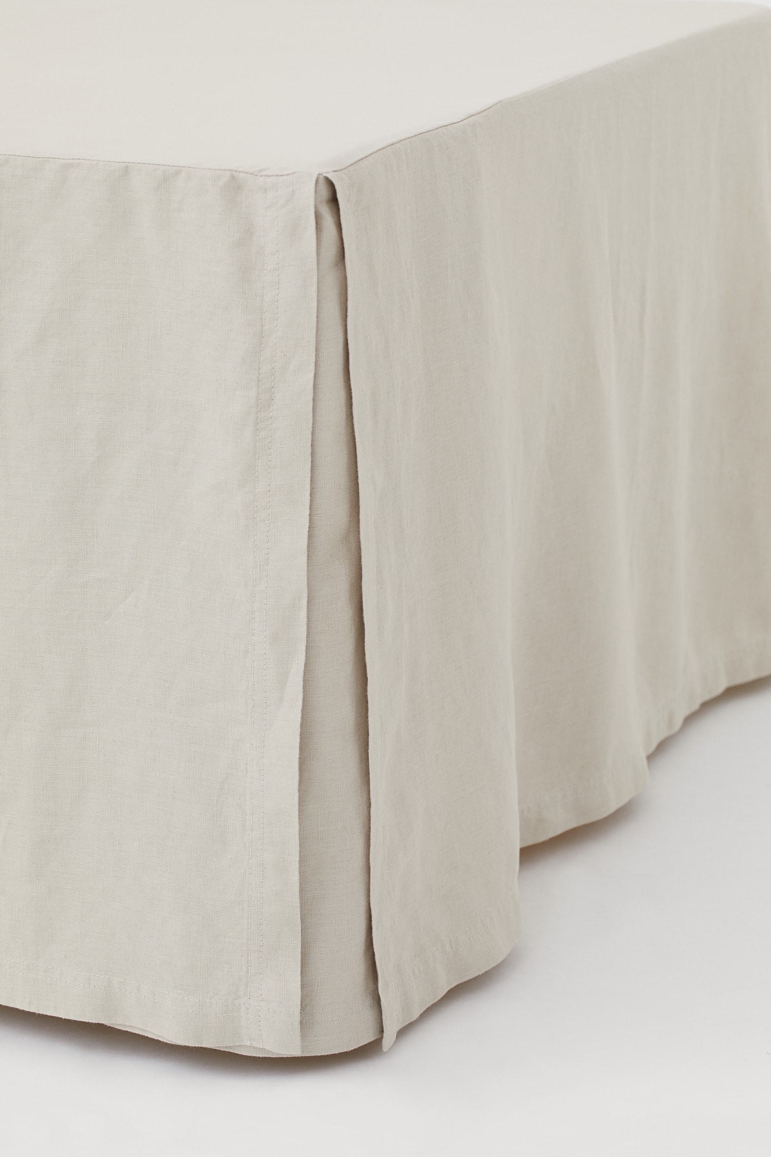 Washed linen single valance - Beige/White - 1