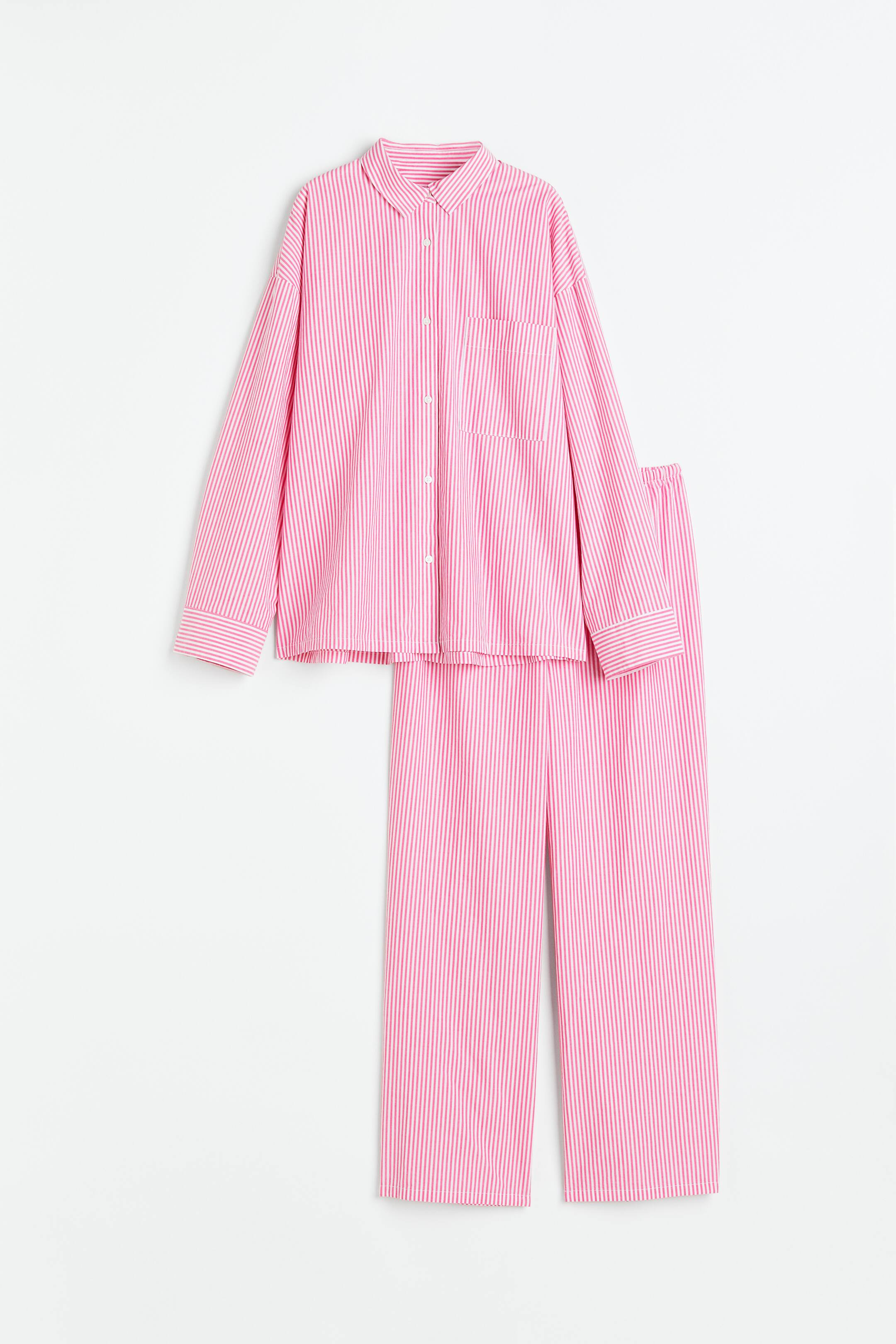 View larger image: Pyjama shirt and bottoms - Pink/striped - Ladies | H&M PH 1