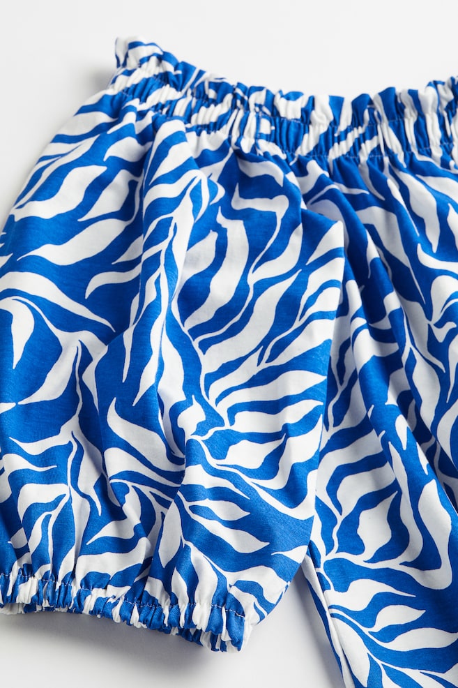 Off-the-shoulder dress - Bright blue/Patterned/Black/Black/Patterned - 6