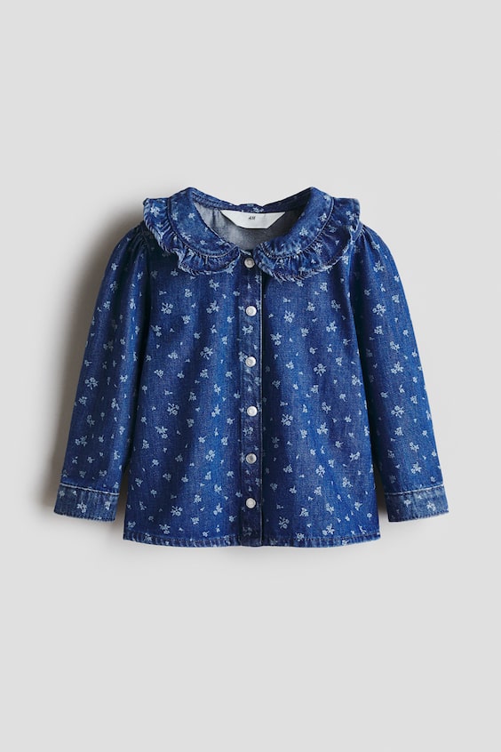 Детские блузки H&M Ruffle-Collar Denim Blouse