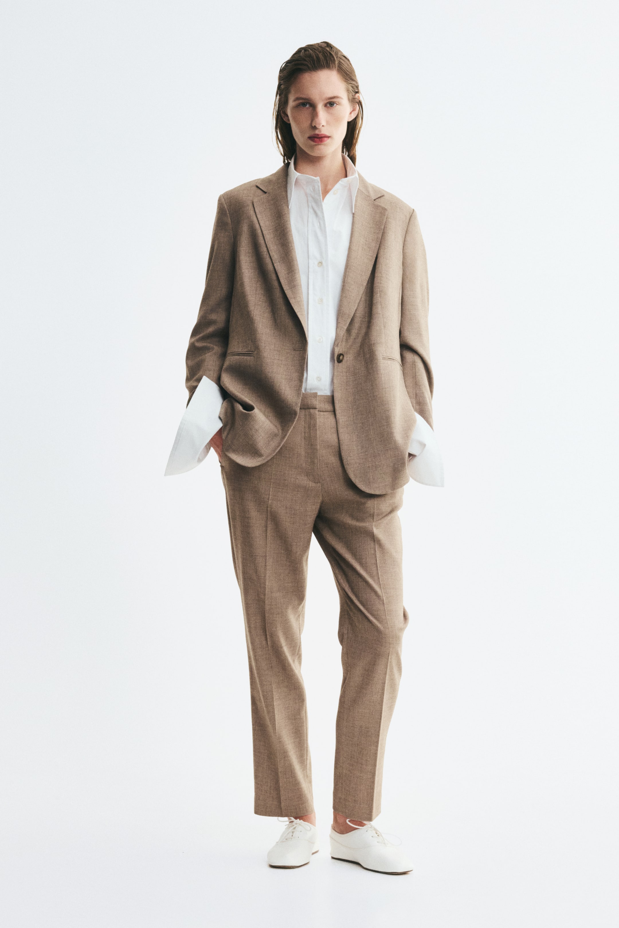Single-Breasted Twill Blazer