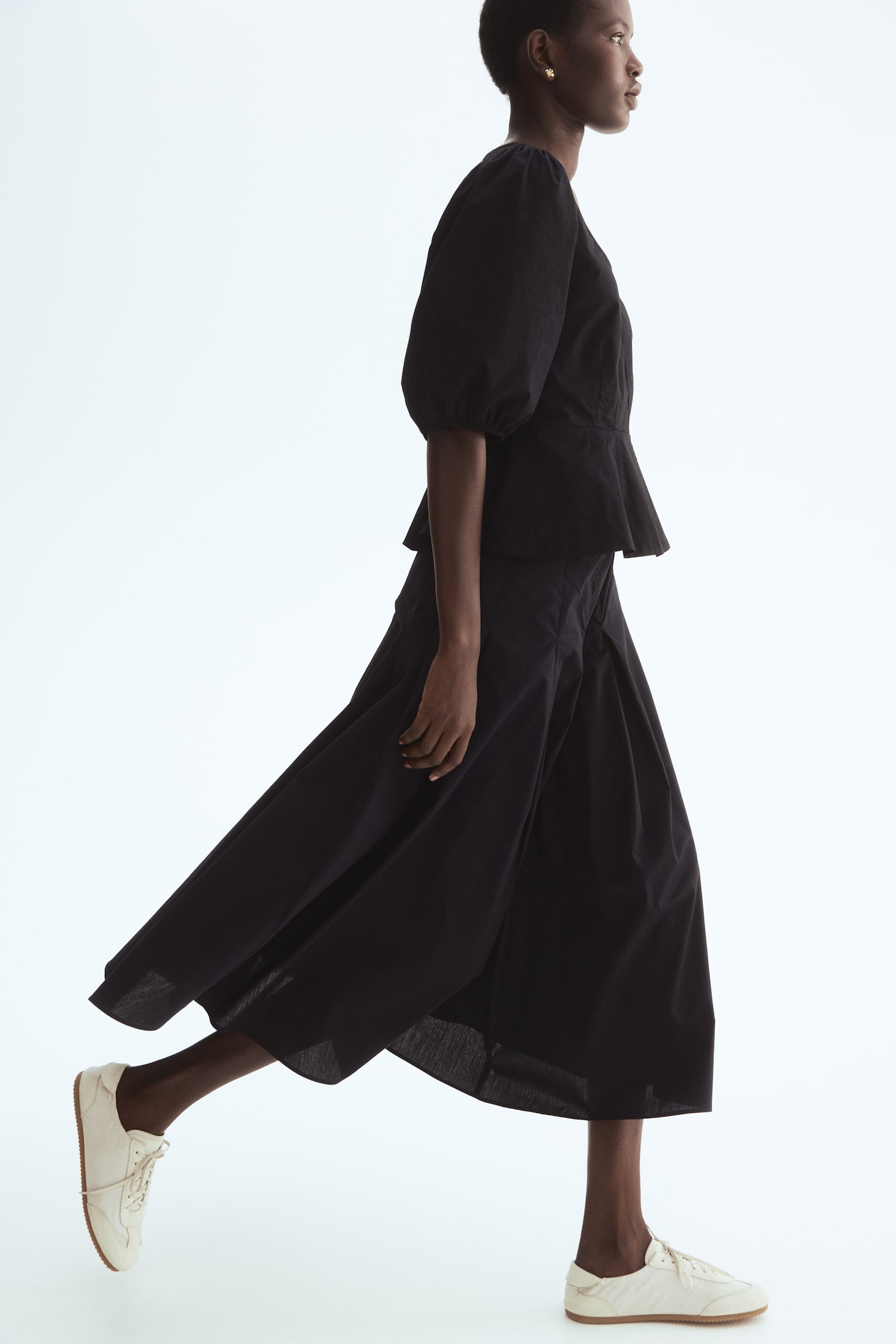 Circular poplin skirt - 1